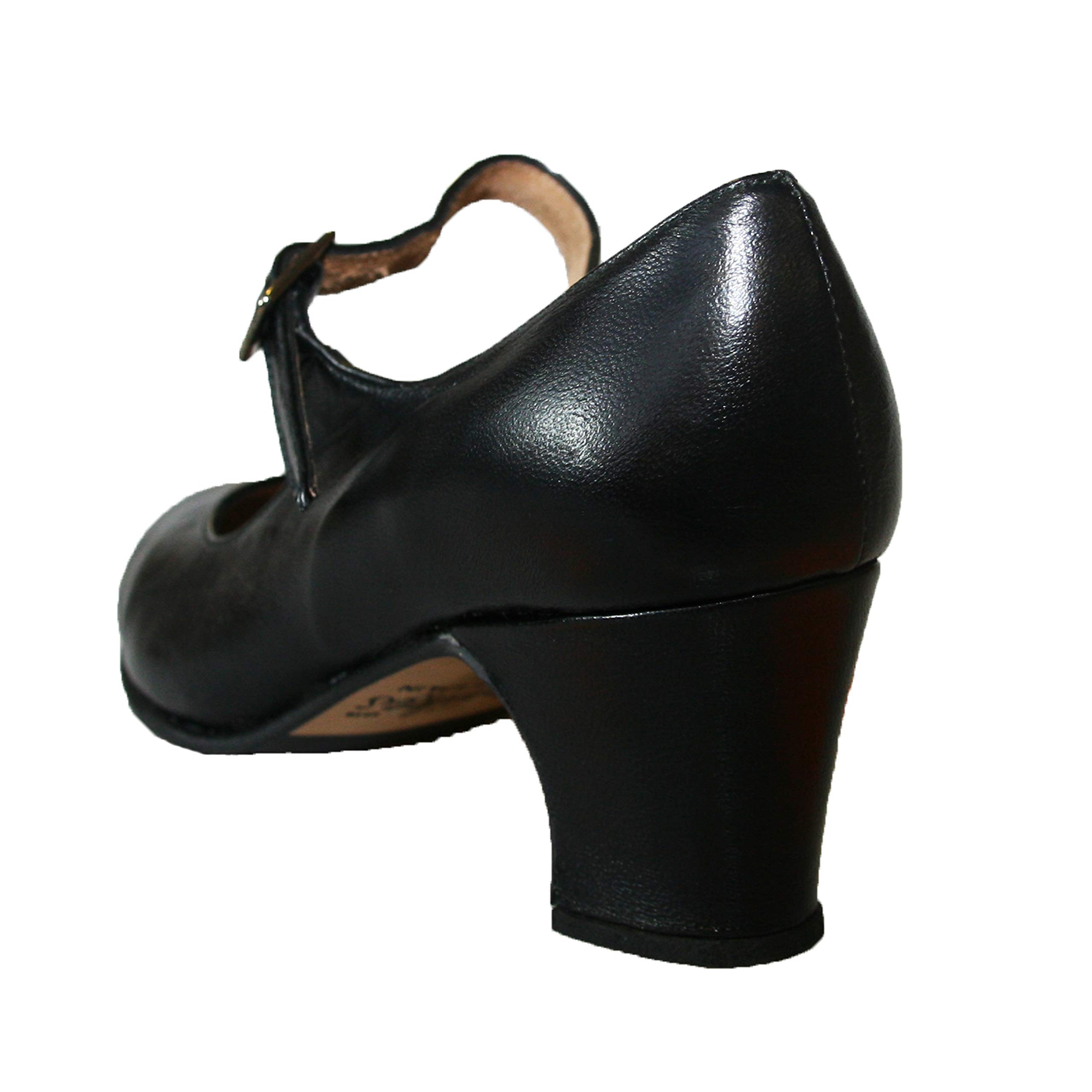 Best Flamenco Dance Shoes for Women - Genuine Leather with Nails - Size 8.5 (40EU) Black - Perfect for Spanish Dance Performances & Practice