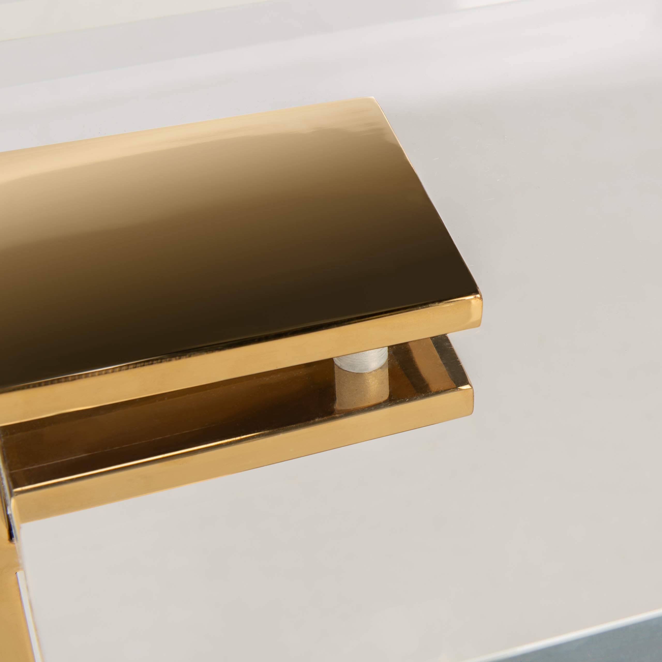 Safavieh Couture Glam Mars Clear and Brass Acrylic Drink Table - Modern Side Table for Living Room, Bedroom, or Patio - Perfect for Cocktails, Coffee, and Home Decor