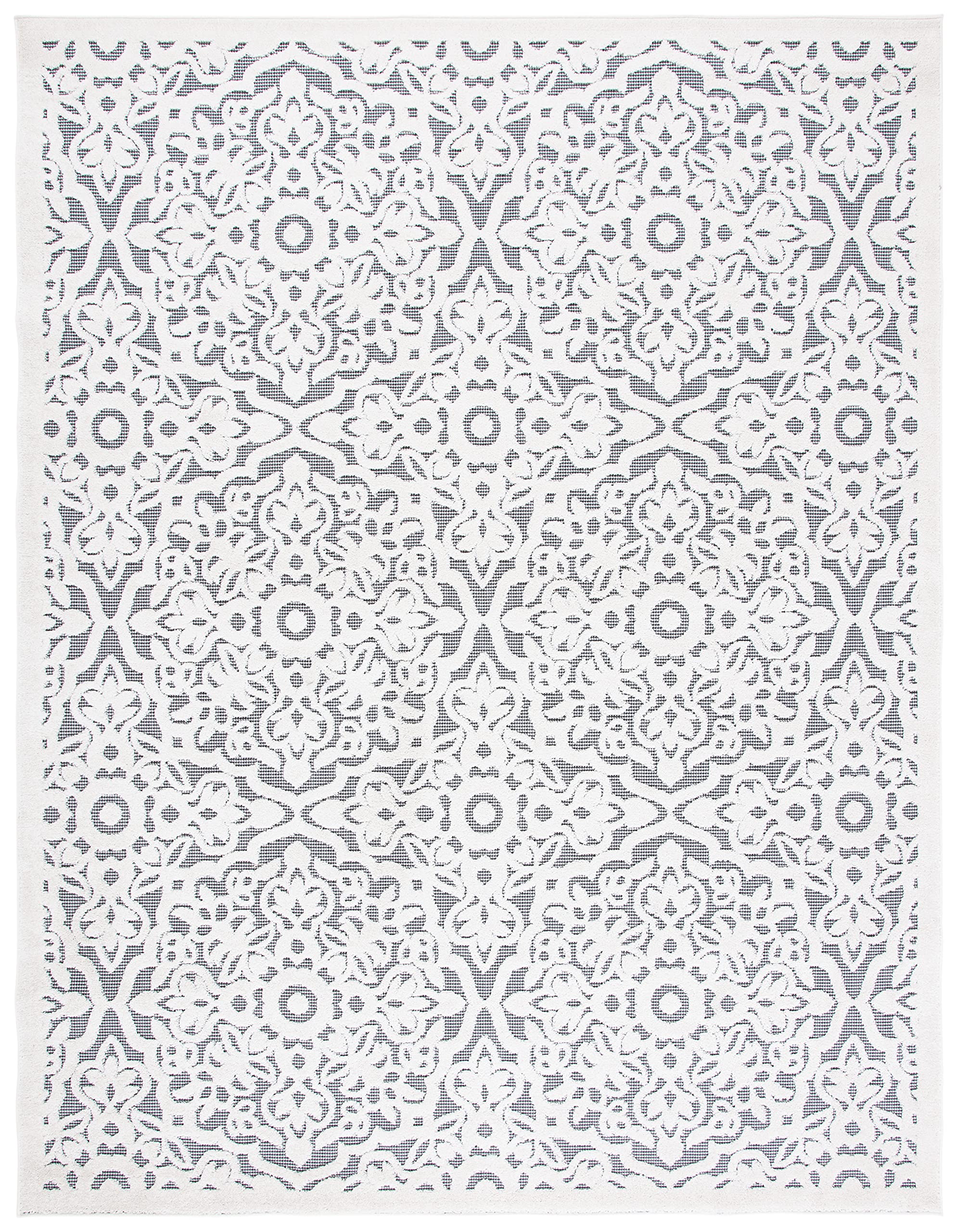 SAFAVIEH Cabana Collection 9' x 12' Ivory & Grey Area Rug - Non-Shedding, Easy Care, Stain Resistant - Perfect for Living Room, Bedroom, Dining Room & High Traffic Areas - Soft & Durable for Family Homes & Pet Owners (CBN662A)