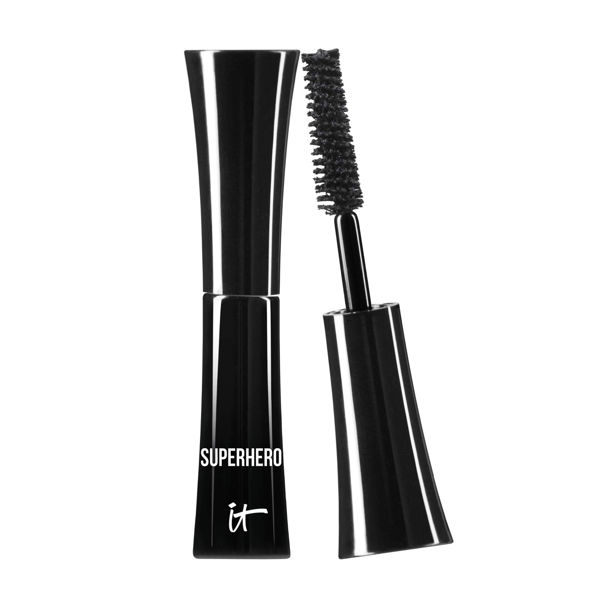 IT Cosmetics Superhero Mascara - Volumizing & Lengthening Black Mascara with Collagen, Biotin & Peptides - Buildable Lash Volume for Sensitive Eyes - Lifting & Curling Formula - Perfect for Everyday Wear & Special Occasions