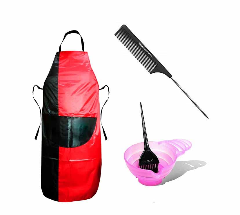 Professional Hair Dye Bowl & Brush Set with Plastic Comb 06700 & Hair Cutting Sheet - Complete Hair Coloring & Styling Kit for Salon & Home Use