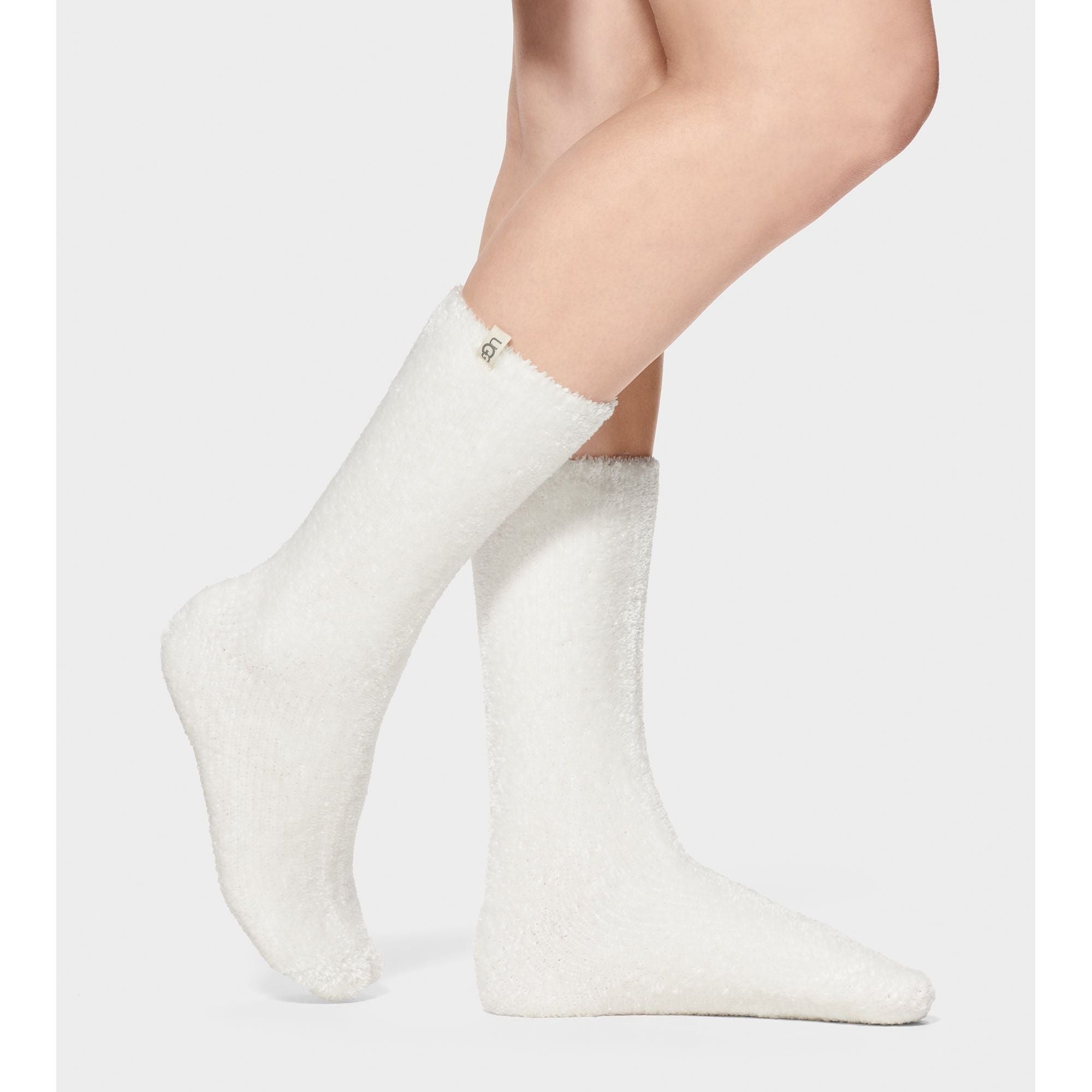 UGG Women's Leda Cozy Socks - Soft Warm Winter Boot Socks for Women in White | Perfect for Cold Weather, Snow Boots & Home Comfort