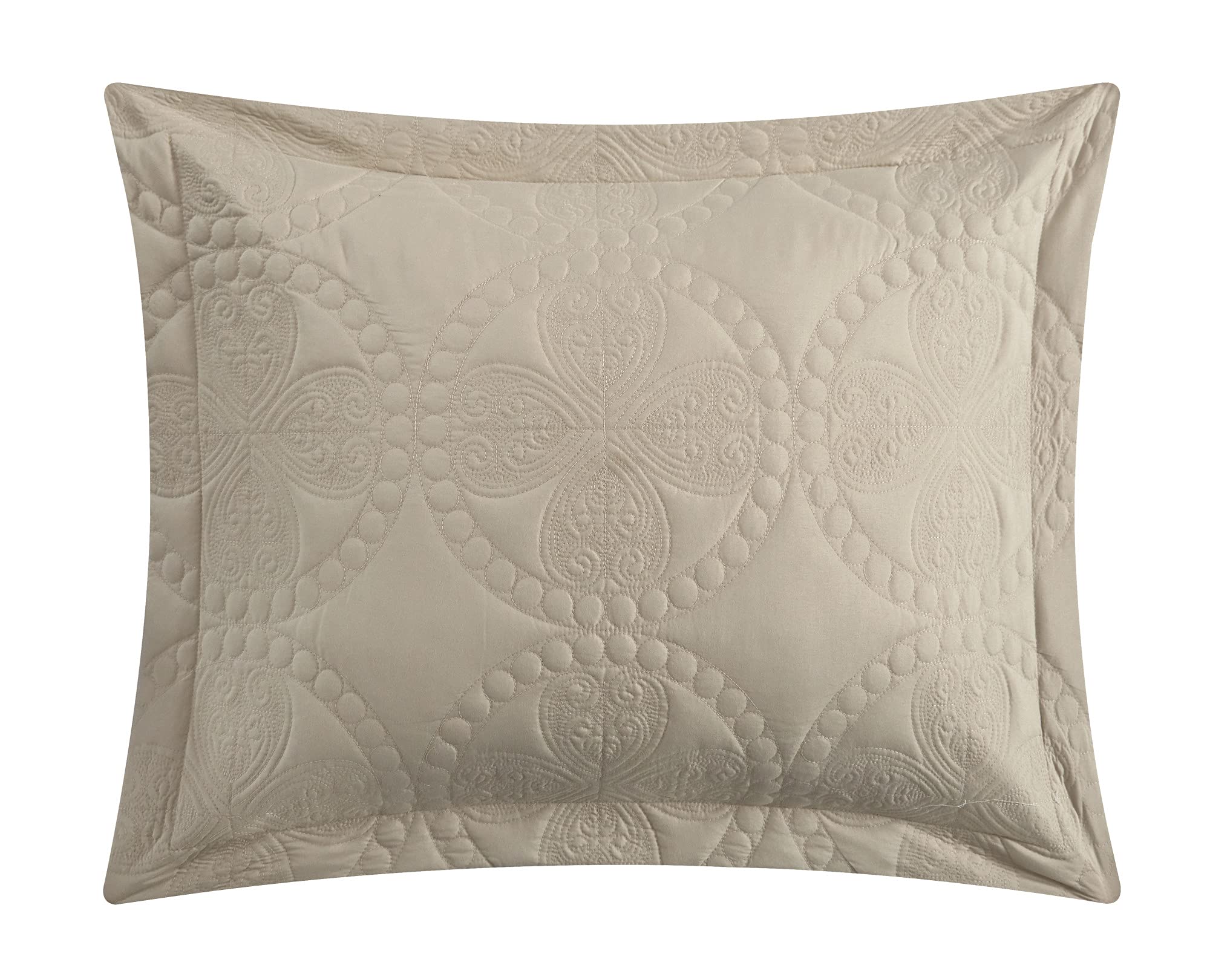 Chic Home Adaline 5-Piece King Comforter Set with Embroidered Design - Includes Decorative Pillows & Shams, Beige Bedding for Master Bedroom Luxury