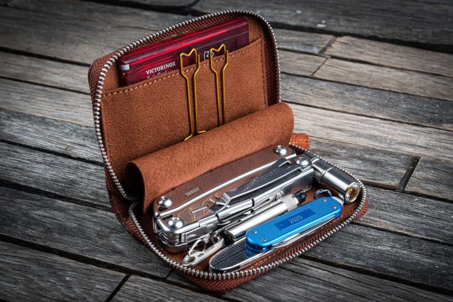 Premium Galen Leather EDC Wallet - Handmade Crazy Horse Tan Bifold Wallet for Men | Perfect for Everyday Carry, Travel & Minimalist Lifestyle