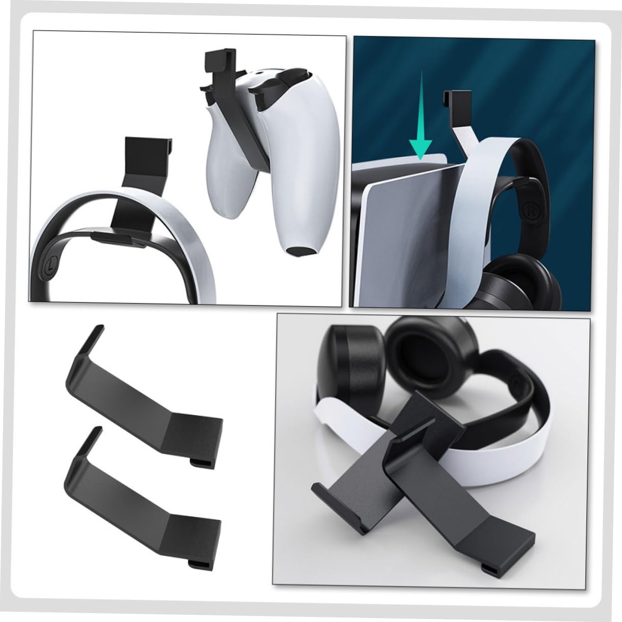 OSALADI 8-Piece Gaming Headset Stand Holder - Premium Headphone Hanger & Craft Rack for PC Gaming Setup - Perfect for Desk Organization & Streamer Accessories
