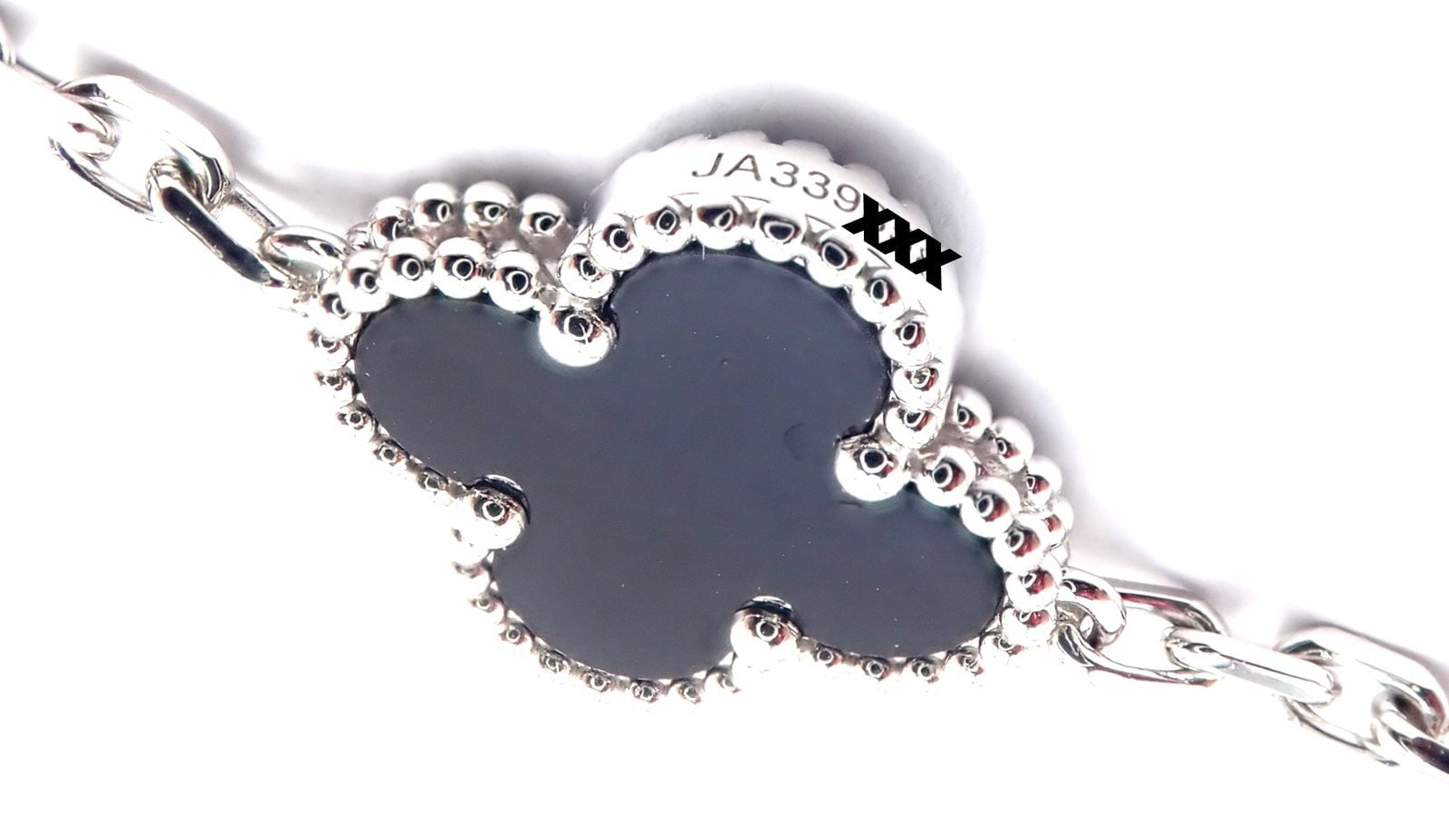 Van Cleef & Arpels 18k Gold 20 Motif Vintage Alhambra Diamond Onyx Necklace with Certificate - Luxury Jewelry for Women, Perfect for Weddings, Anniversaries & Special Occasions