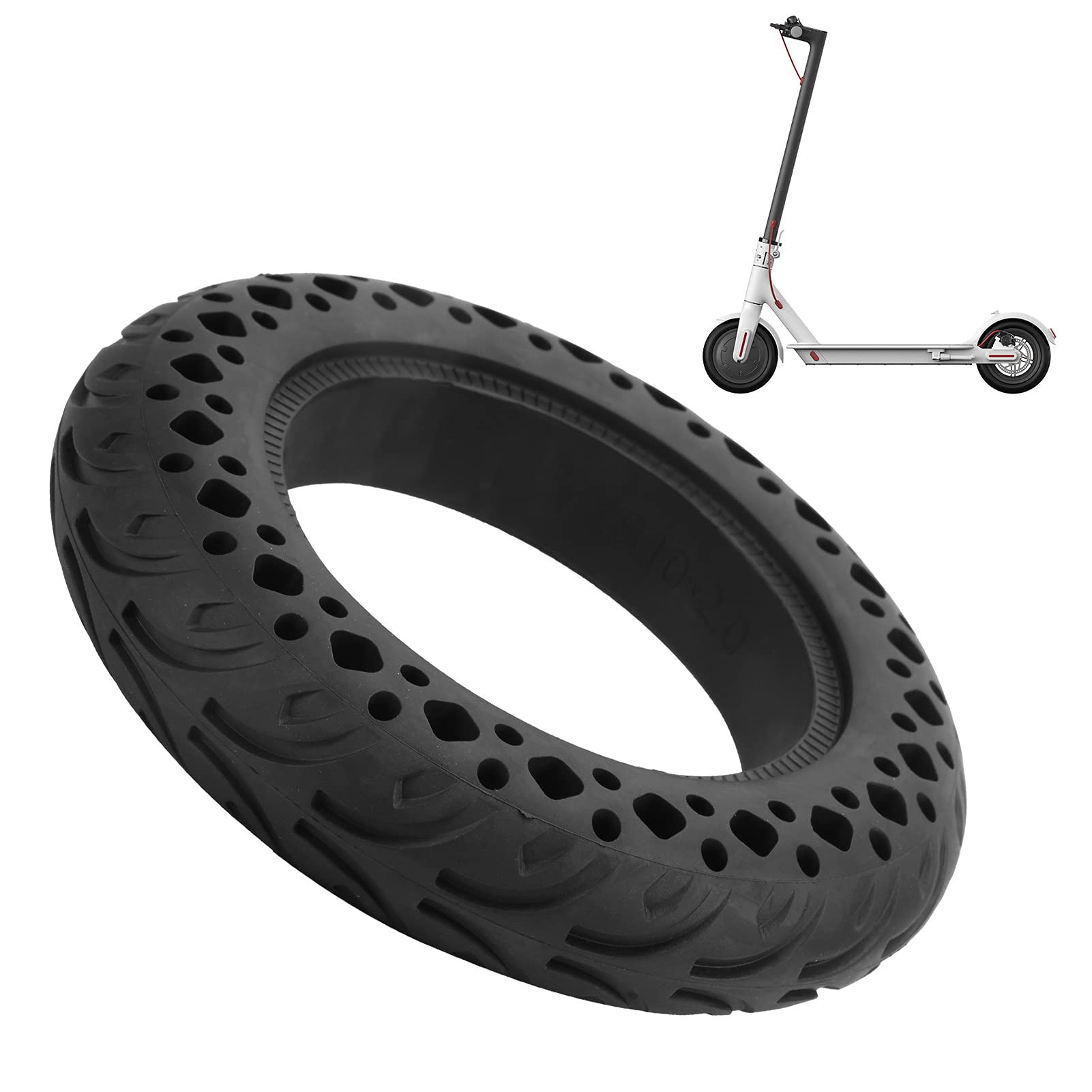 10x2.0 Inch Solid Rubber Scooter Tire - Explosion-Proof, Wear-Resistant, Anti-Slip Black Tire for Electric Scooters - Perfect for Commuting, Urban Travel & Last-Mile Transportation