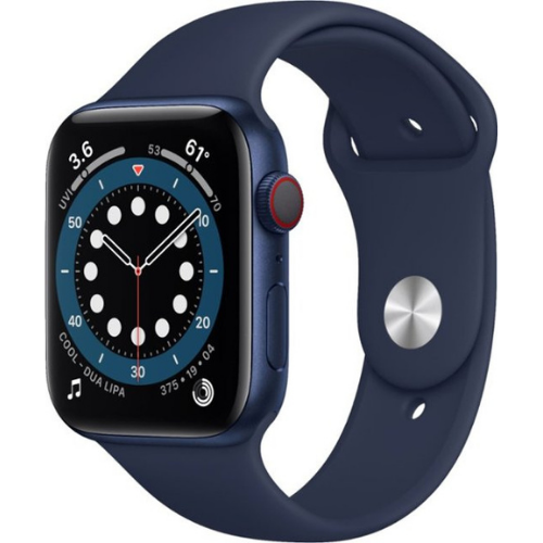 Apple Watch Series 6 44mm Blue Aluminum Case with GPS + Cellular - Smartwatch for Fitness Tracking, Heart Rate Monitoring & Notifications - Perfect for Running, Swimming & Daily Activities