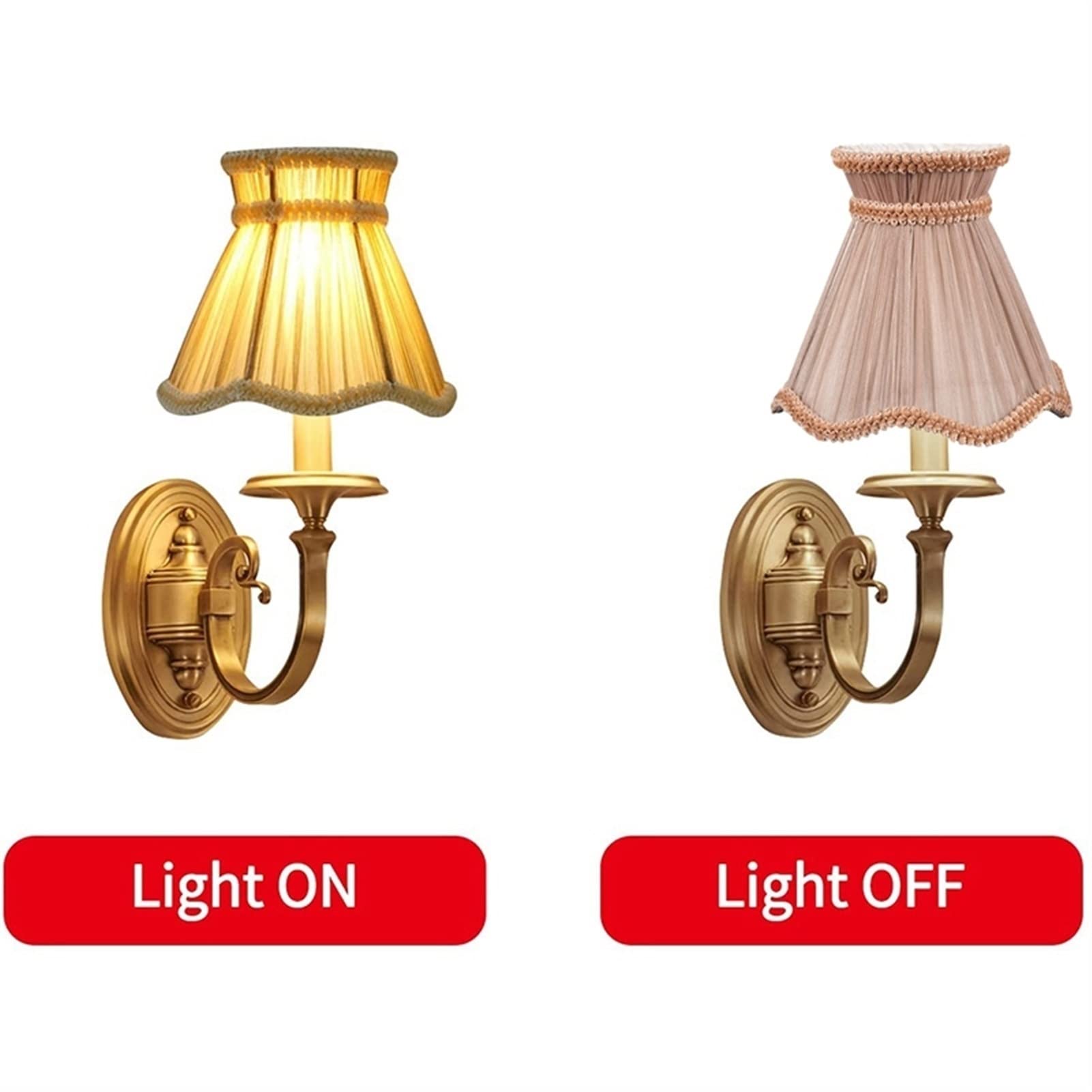 Set of 2 Clip-On Fabric Candle Chandelier Lampshades - Decorative Drop Light & Wall Lamp Shades for Dining Room, Bedroom, and Living Room Lighting