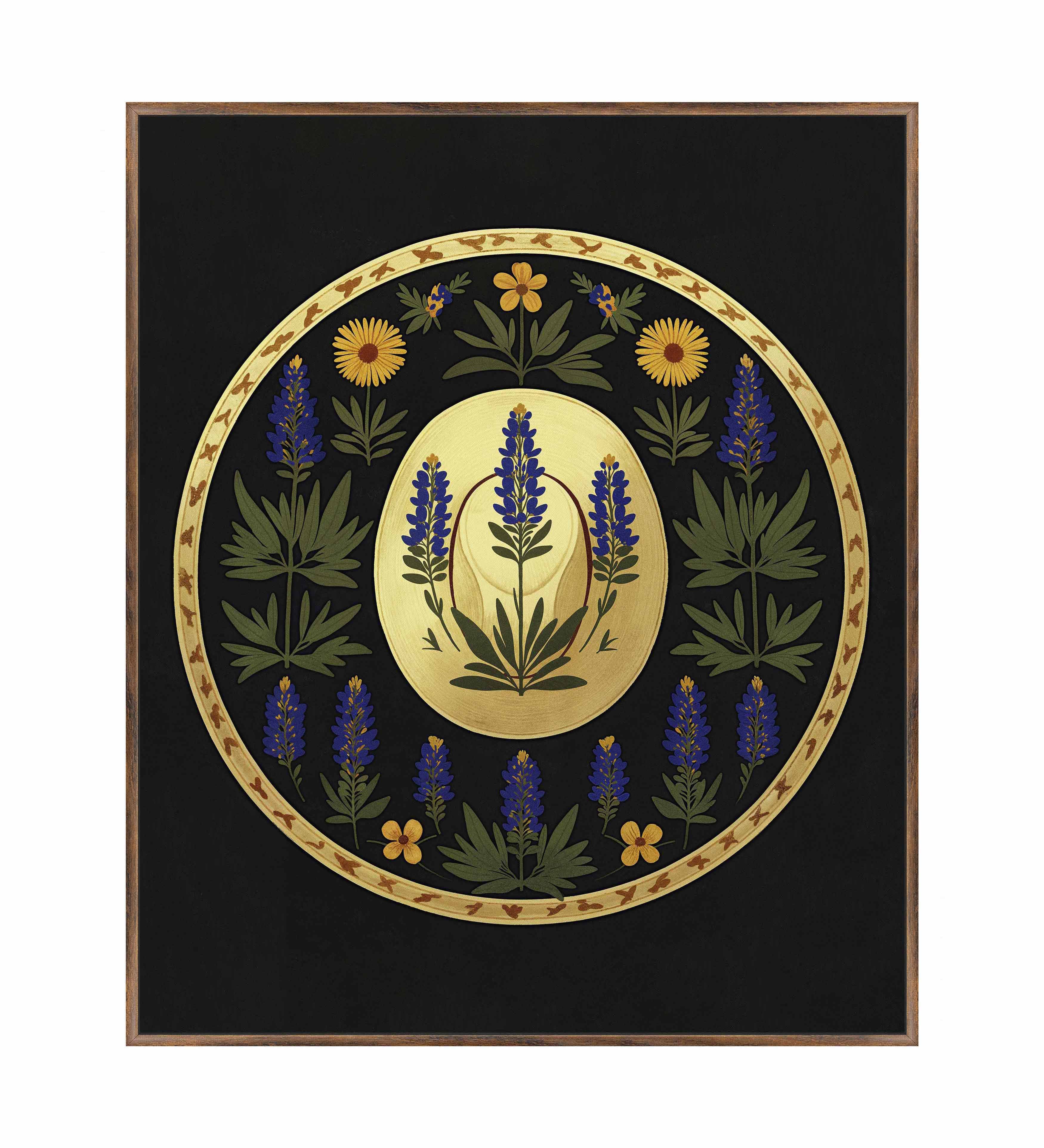 Bluebonnet Brimmer Gallery Wrapped Canvas Print - Floral Wall Art Decor for Living Room, Bedroom & Office - Premium Cotton Canvas with Wooden Frame