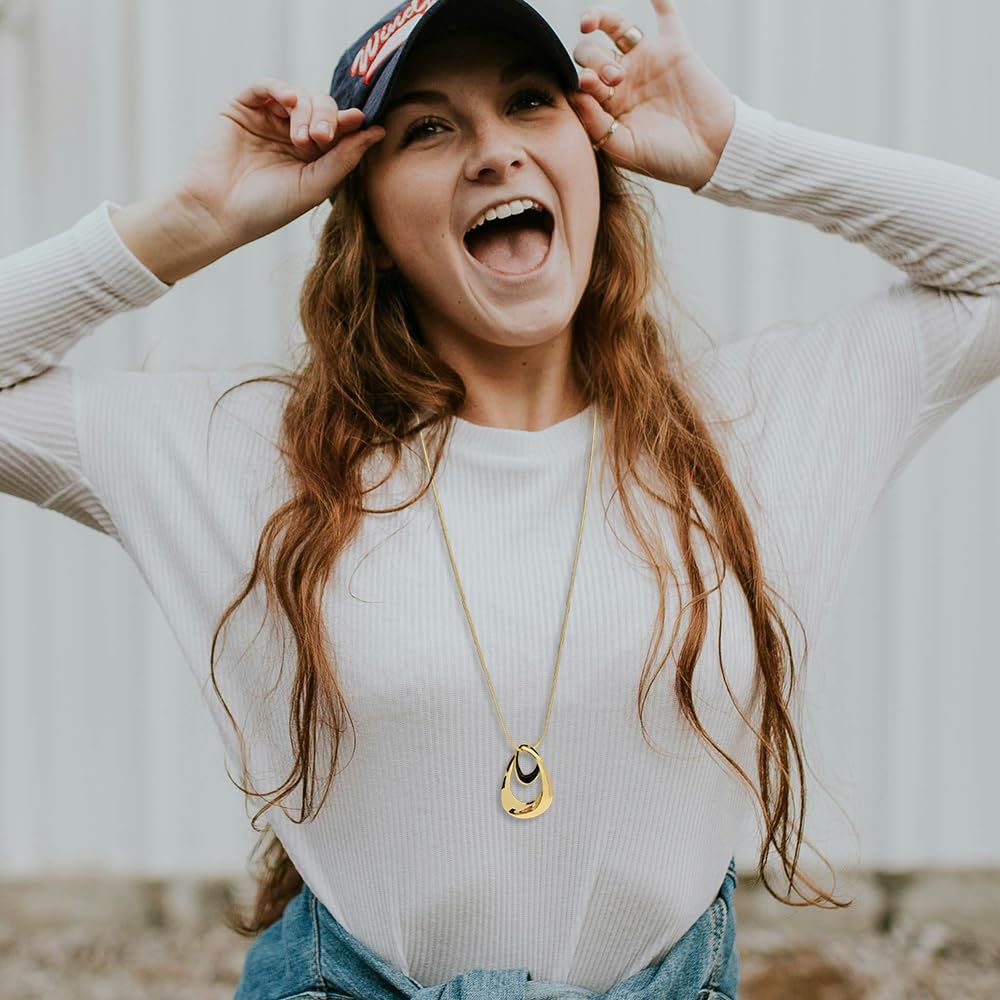 Madison Tyler Gold Plated Jewelry Set for Women | Silver Teardrop Pendant Necklace with Snake Chain | Fashionable Dangle Earrings | Trendy Layered Necklace Set | Perfect for Date Night, Office Wear & Special Occasions