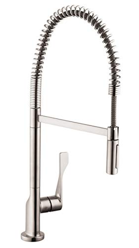 AXOR Citterio Commercial Kitchen Faucet - Stainless Steel Pull Down Sprayer Sink Faucet, 25.13