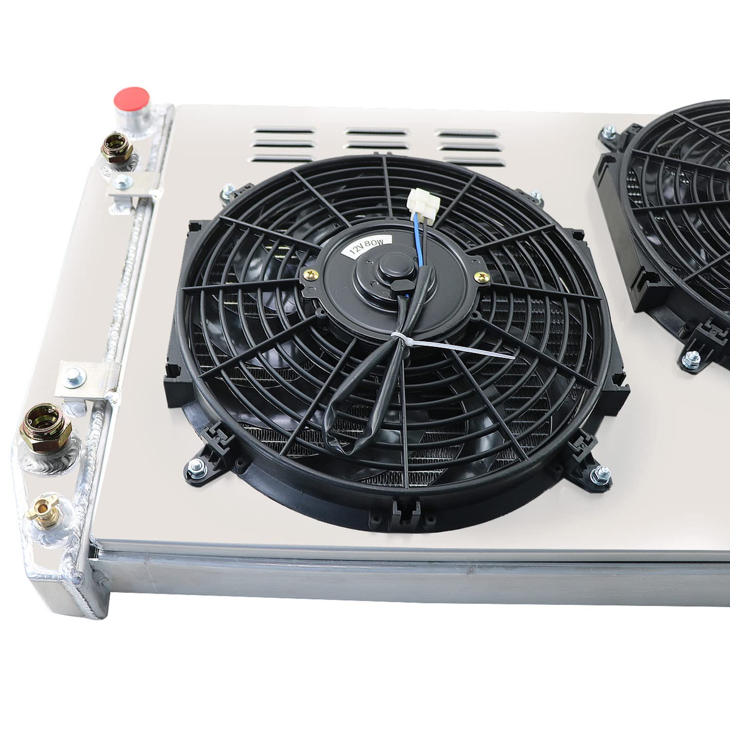 4 Row Aluminum Radiator Shroud with Fan Relay for 1988-1999 Chevy GMC C1500 C2500 C3500 K1500 K2500 K3500 Pickup Trucks - 28