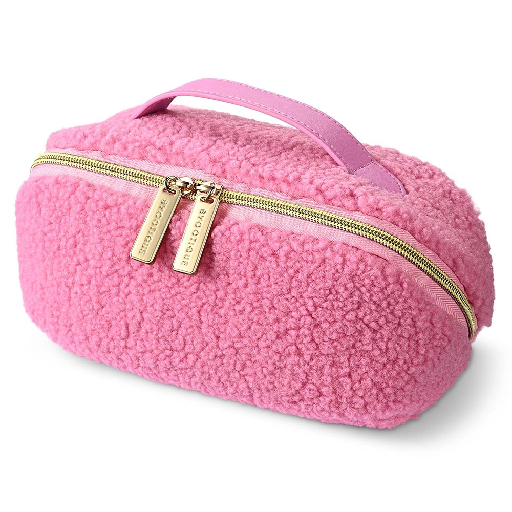 TheLAShop Large Cosmetic Bag with Compartments - Waterproof Makeup Brush Organizer & Travel Toiletry Case for Women | Perfect for Travel, Home Storage & Salon Use