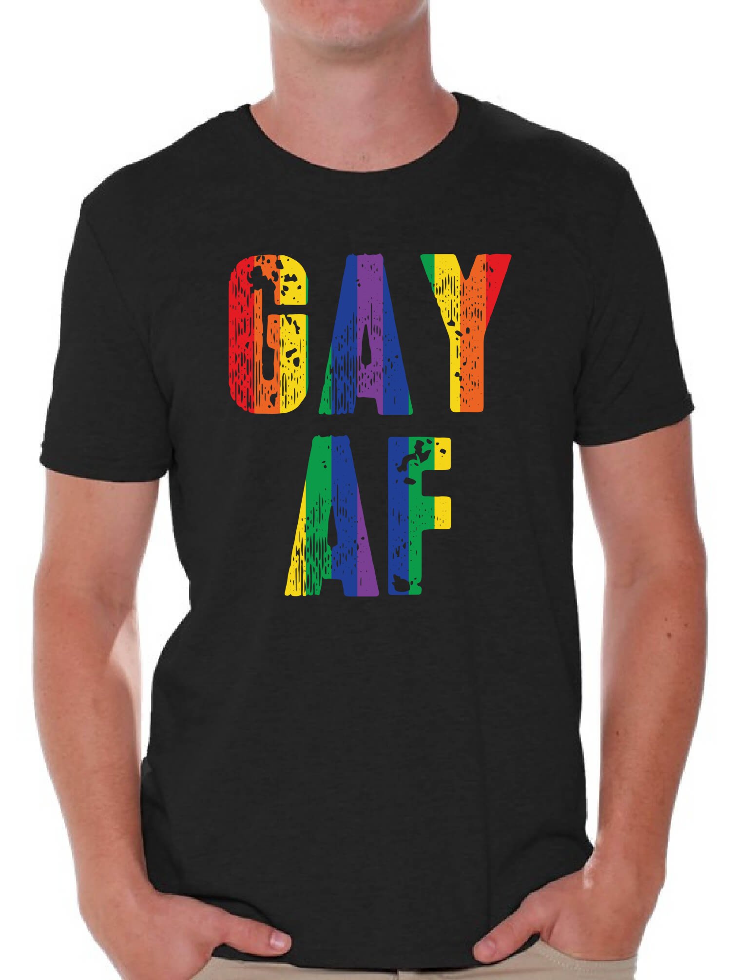 Awkward Styles Gay AF Pride Shirt for Men - Rainbow Flag LGBTQ+ T-Shirt - Perfect Gay Pride Gift for Him - Wear to Pride Parades, LGBTQ Events & Daily Casual Outfits