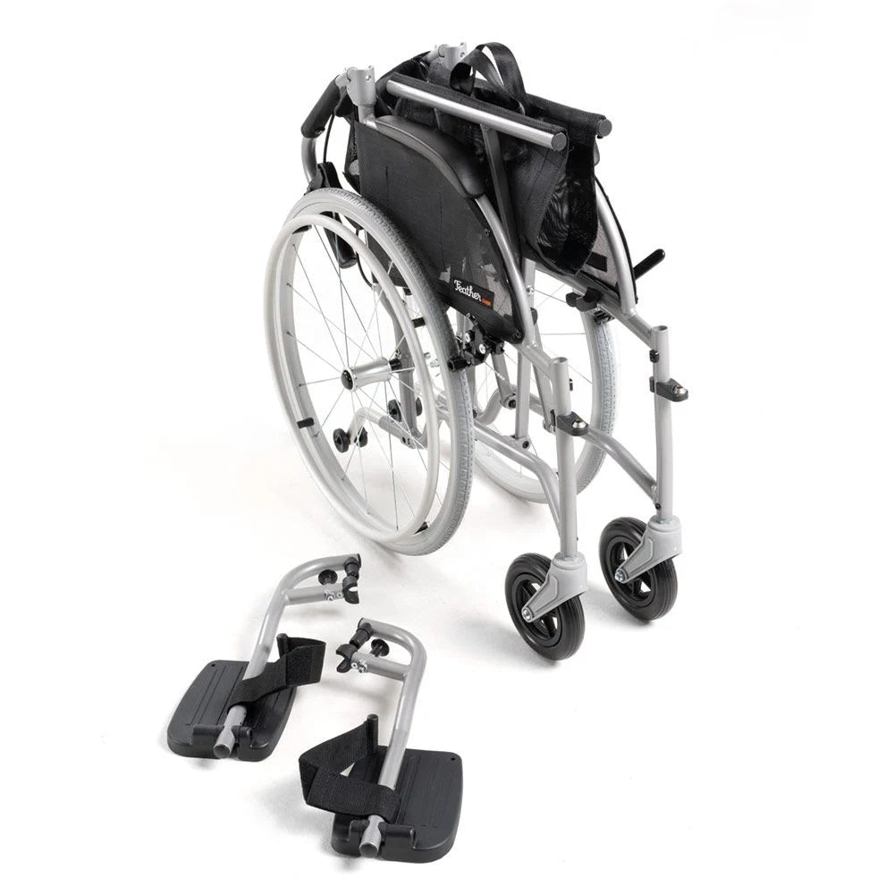 Featherweight® 13.5 lbs Lightweight Wheelchair - Ultra Portable Feather Chair for Seniors & Travel | Home Use, Outdoor Mobility & Airplane Transport