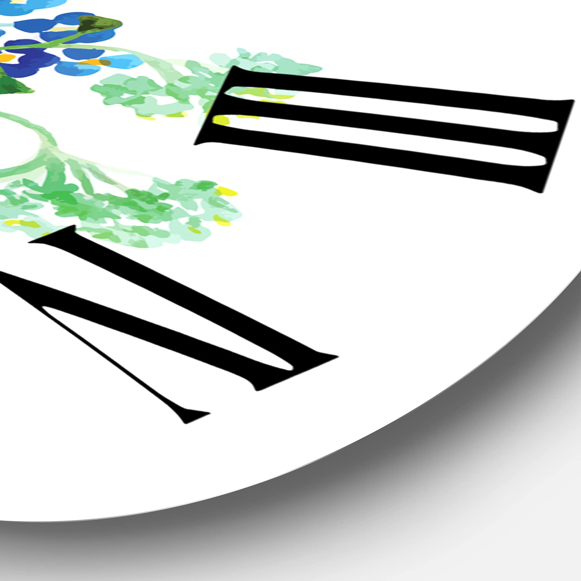 Farmhouse Wall Clock with Meadow Flowers Garland - Large Floral Botanical Wall Clock for Kitchen, Living Room, and Bedroom Decor | Perfect Rustic Home Decor Gift