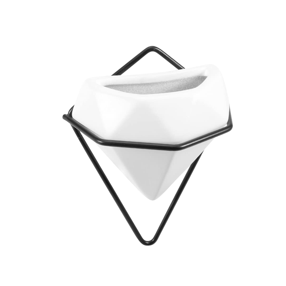 Geometric Ceramic Hanging Planters for Succulents & Flowers - Indoor Wall Mounted Plant Pots with Modern Design - Perfect for Home, Office, and Balcony Decor