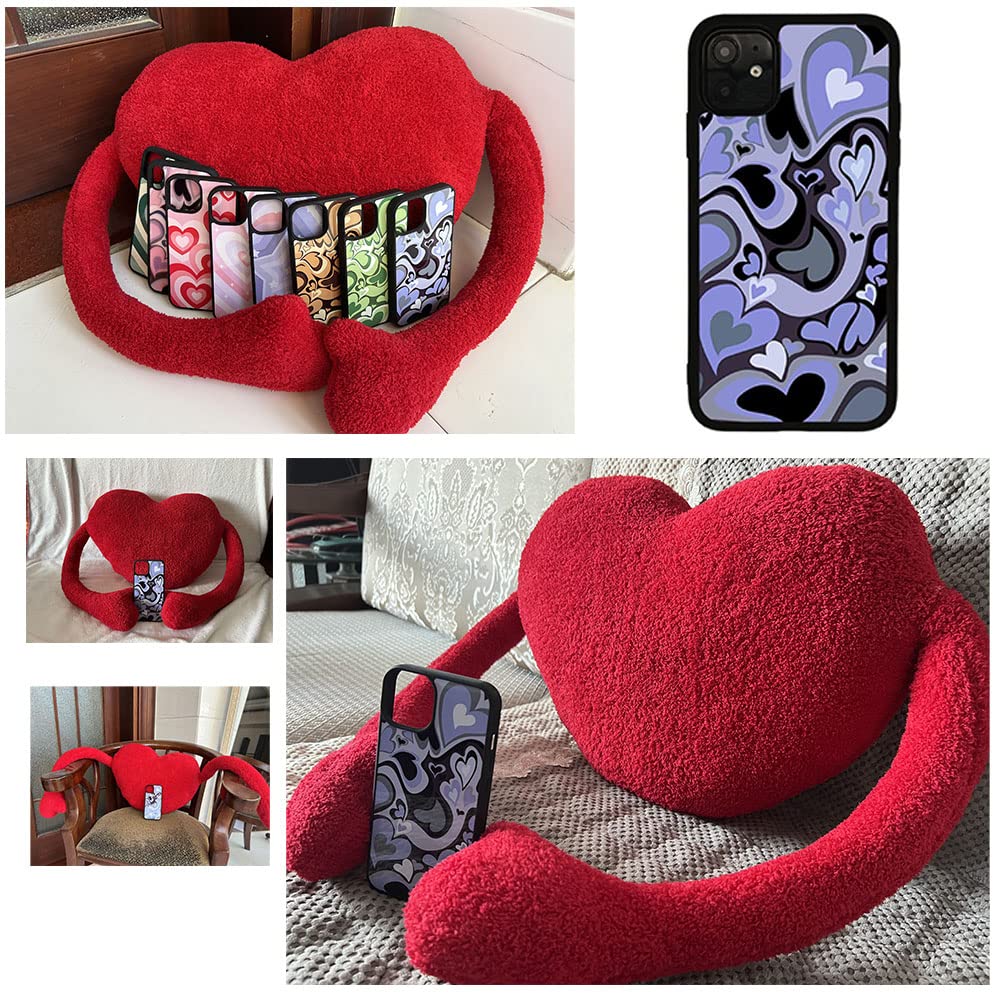 Cute Purple Heart Phone Case Slim Soft Protective Cover Compatible with iPhone 12 & 12 Pro - Perfect for Everyday Use, Valentine's Gifts & Fashion Accessories
