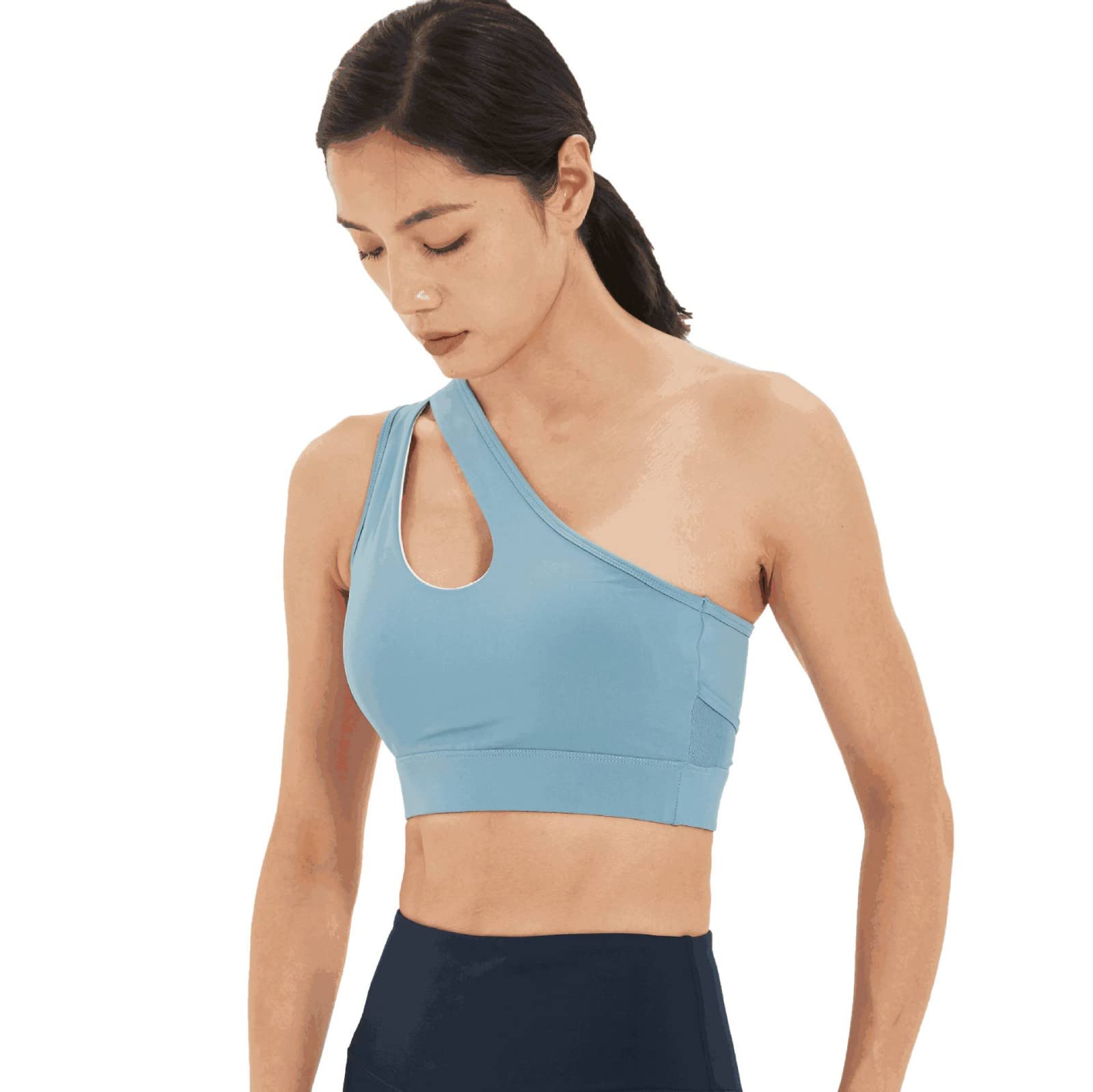Women's One Shoulder Sports Bra - High Impact Support for Running, Yoga & Fitness - Plus Size Shockproof Activewear for Large Bust - Perfect for Gym, Workouts & High-Intensity Training