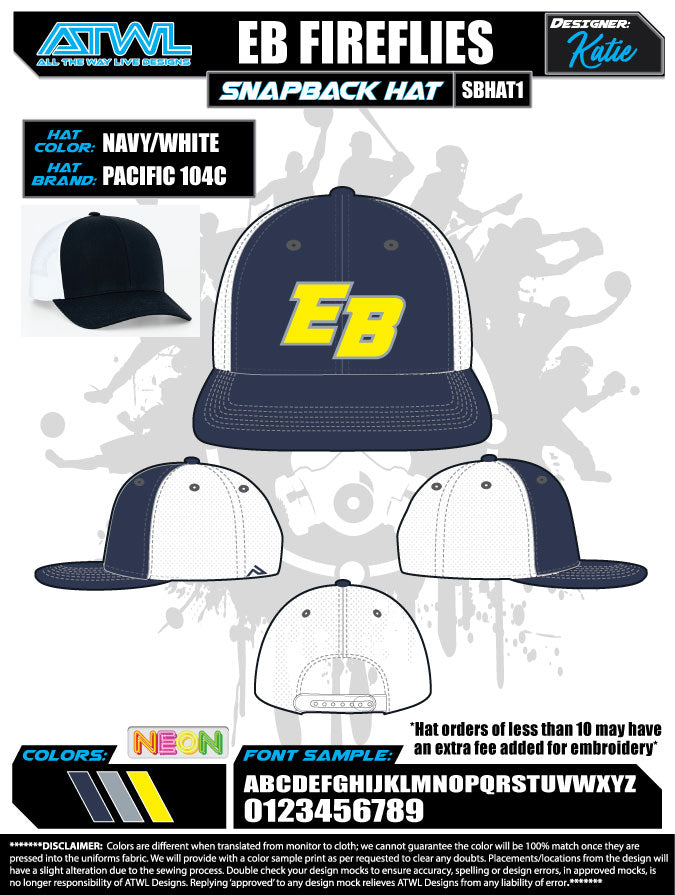 East Bay Fall League Baseball Caps for Men & Women - Adjustable Snapback Hats for Sports Fans, Outdoor Activities, and Casual Wear