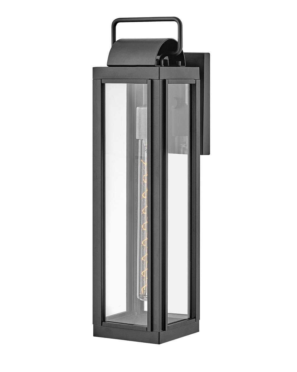 Hinkley Sag Harbor Large Wall Mount Lantern - Heritage Collection, 1-Light Traditional Outdoor Lighting, Aluminum Black with Burnished Bronze Accents, Clear Glass - Perfect for Porch, Patio, and Entryway Lighting