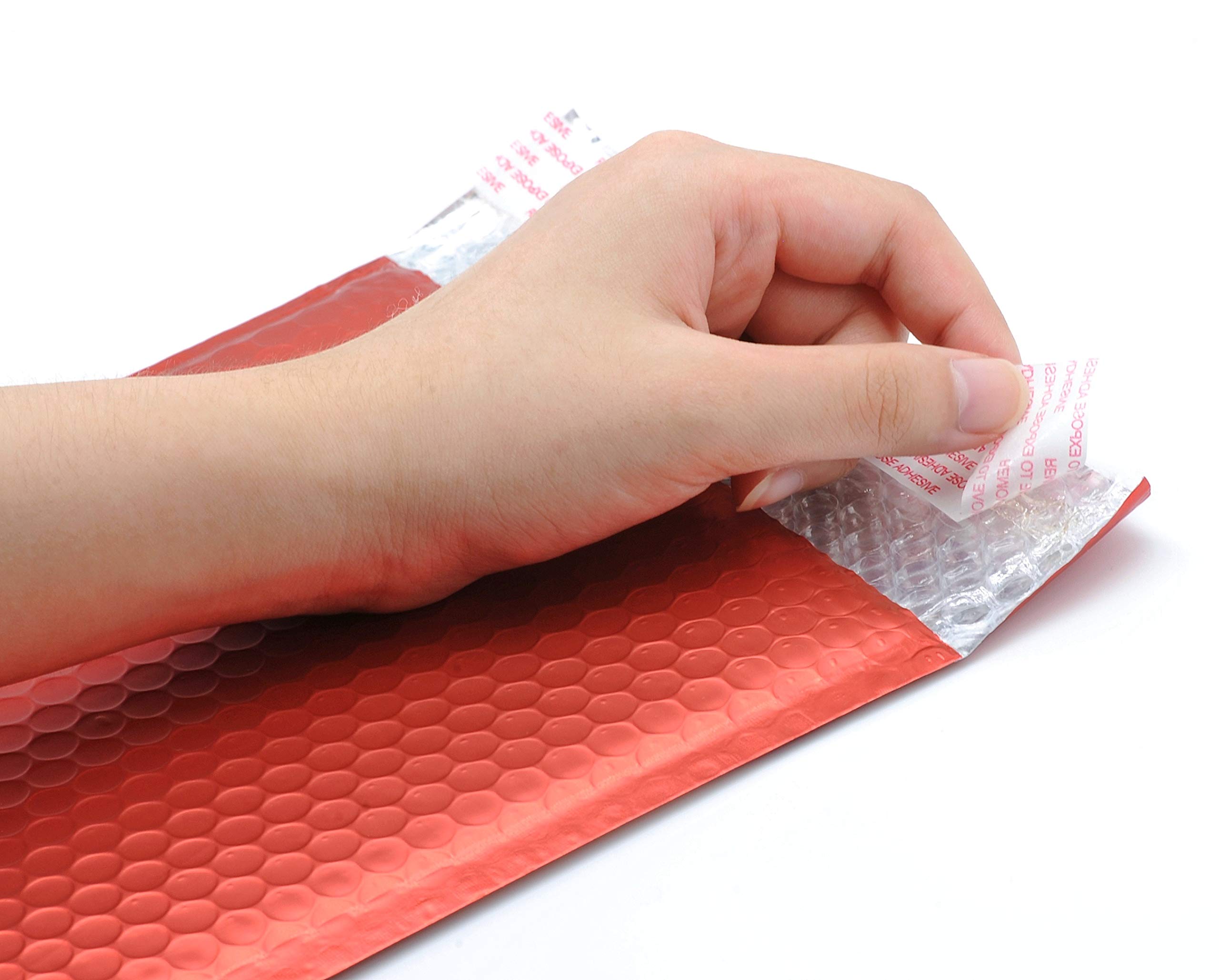 ProLine Matte Metallic Red Bubble Padded Mailers 6x10 Inch - 500 Self Seal Padded Envelopes for Shipping, Ecommerce & Small Business - Perfect for Jewelry, Cosmetics & Fragile Items Protection