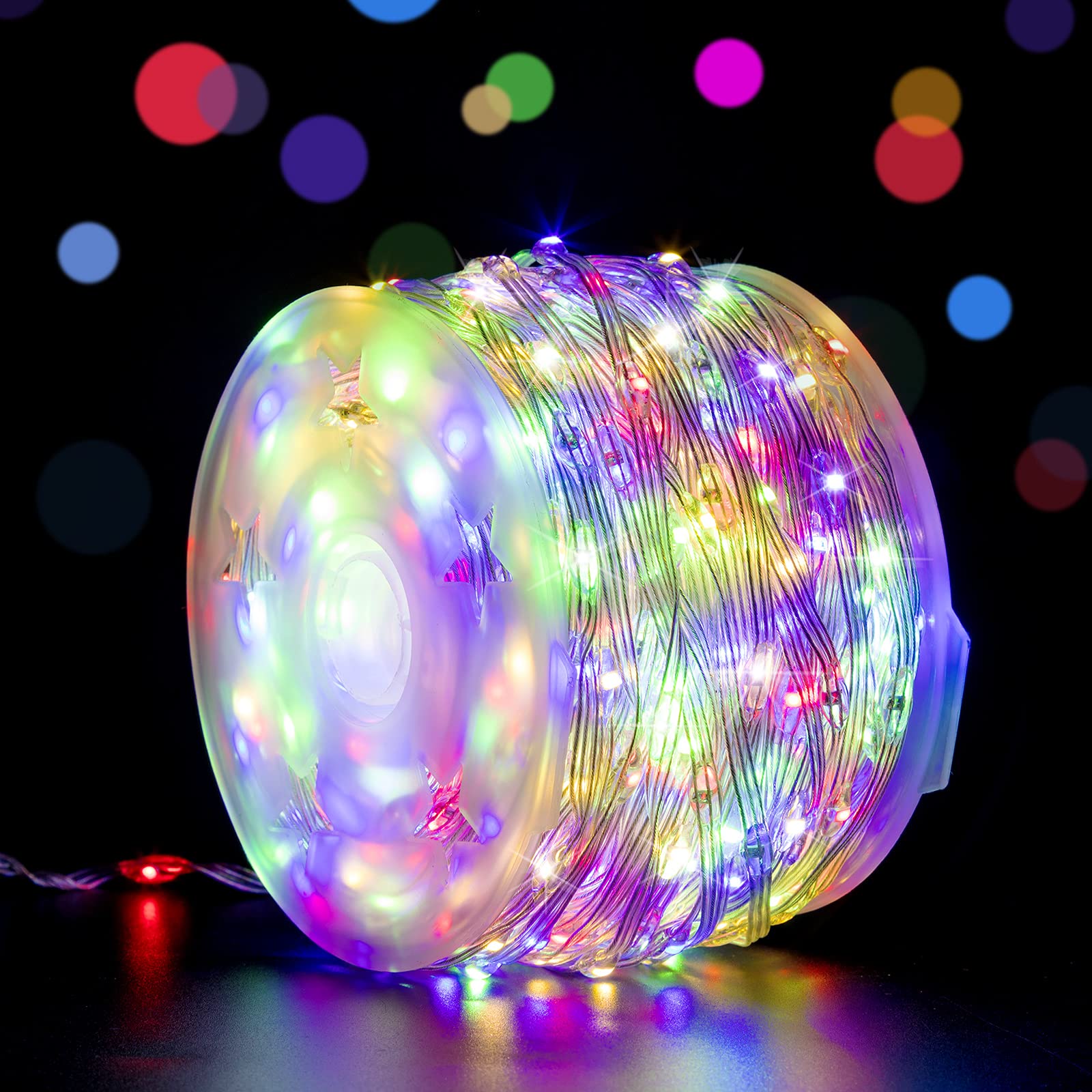 Novtech 164FT 1000LEDs Waterproof Outdoor Christmas String Lights - 8 Modes Plug-in Fairy Lights for Xmas Tree, Porch, Holiday Decorations (Multicolor) | Perfect for Indoor & Outdoor Holiday Lighting, Party Decor, and Winter Festive Atmosphere
