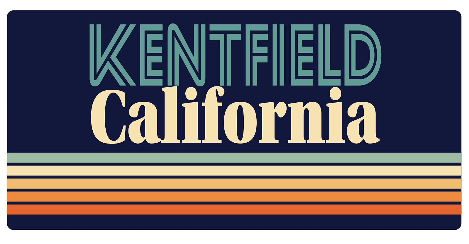 Kentfield California 5 x 2.5-Inch Retro Fridge Magnet - Vintage Style Decorative Refrigerator Magnet for Home, Office & Travel Souvenirs