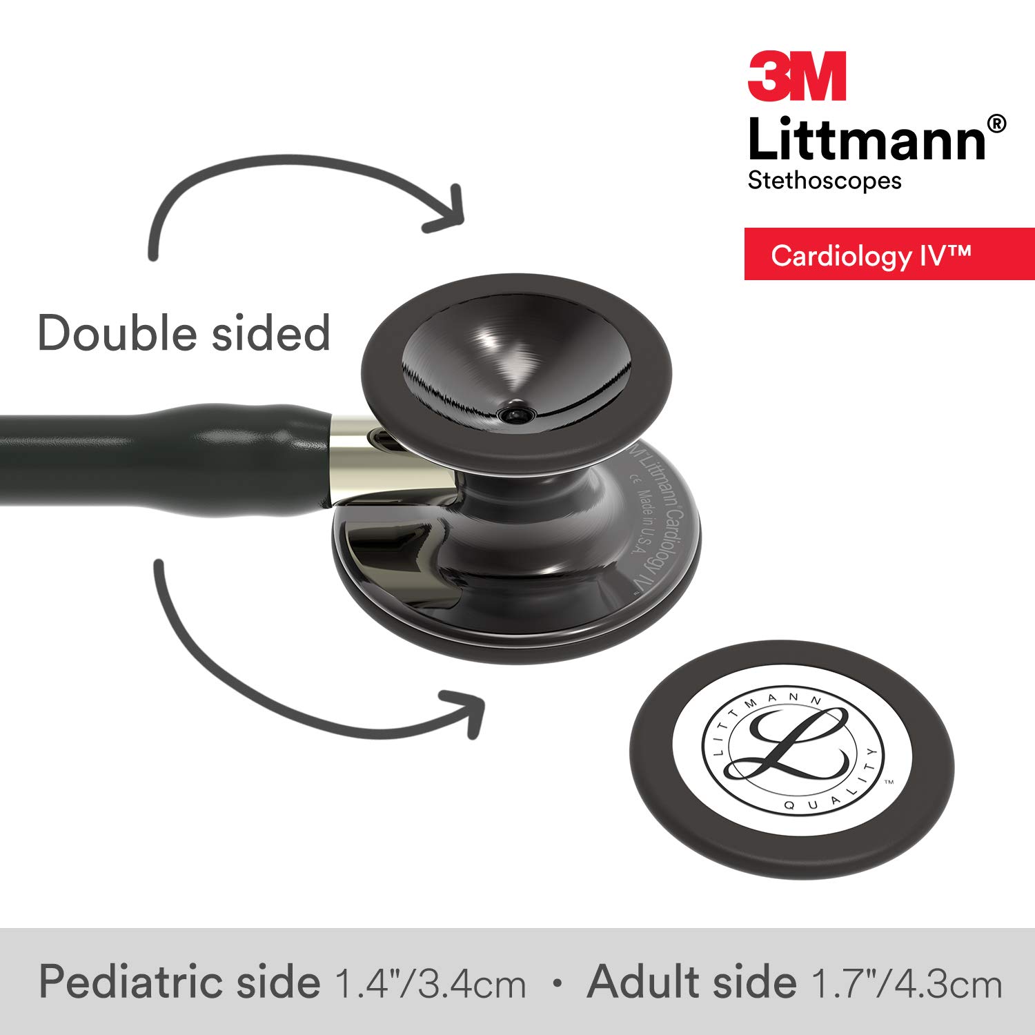 3M Littmann Cardiology IV Diagnostic Stethoscope - 6204 Model with 2X Louder Sound*, Lightweight Design**, Stainless Steel Smoke-Finish Chestpiece - 27