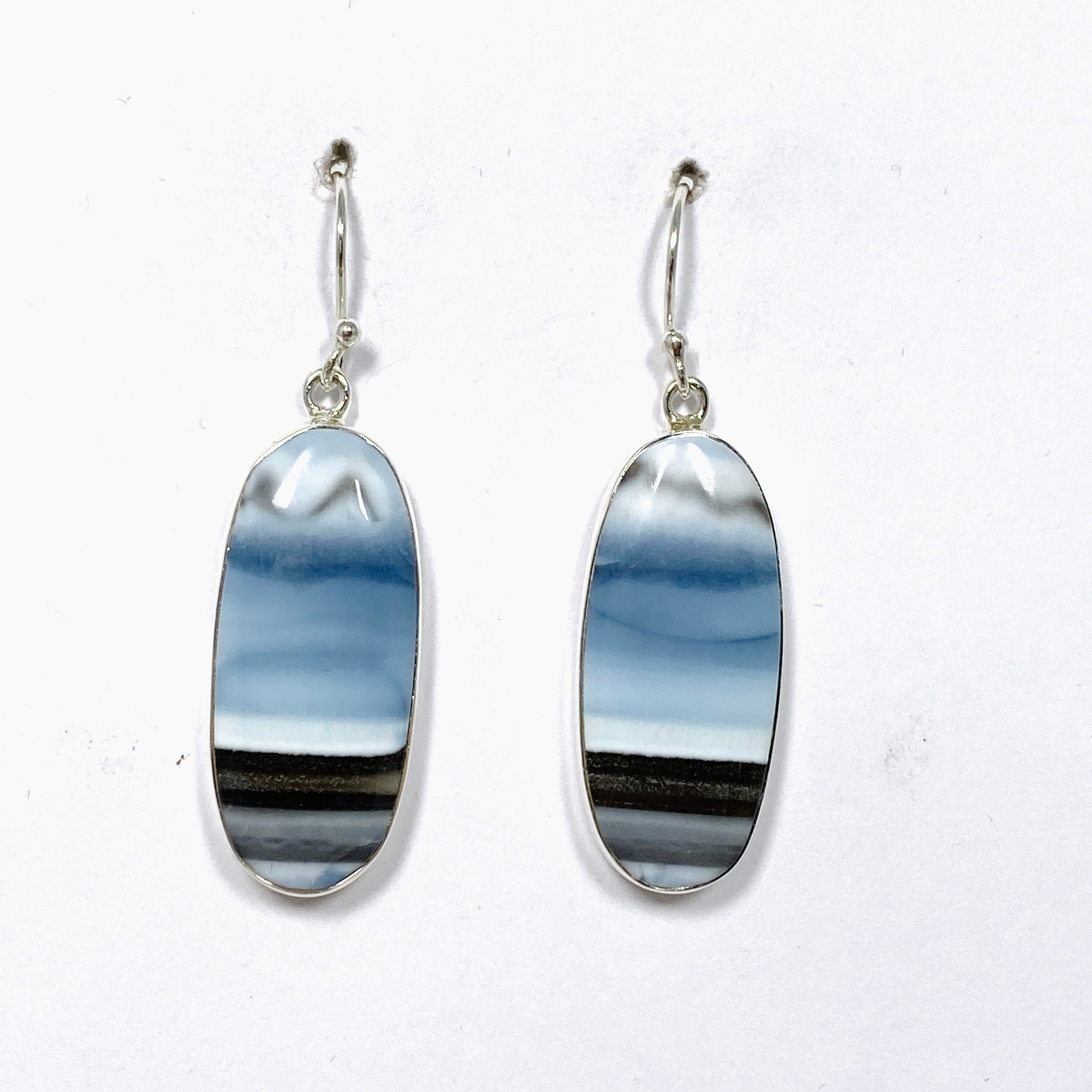 Blue Owhyee Opal Oval Cabochon Earrings - Natural Gemstone Jewelry for Women | Perfect for Weddings, Parties & Special Occasions