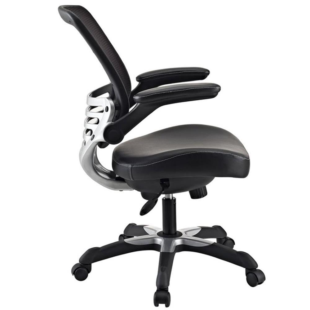 UrbanPro Modern Faux Leather Mesh Office Chair - Ergonomic Executive Desk Chair with Adjustable Height & Lumbar Support - Perfect for Home Office, Gaming & Workspace (Black)