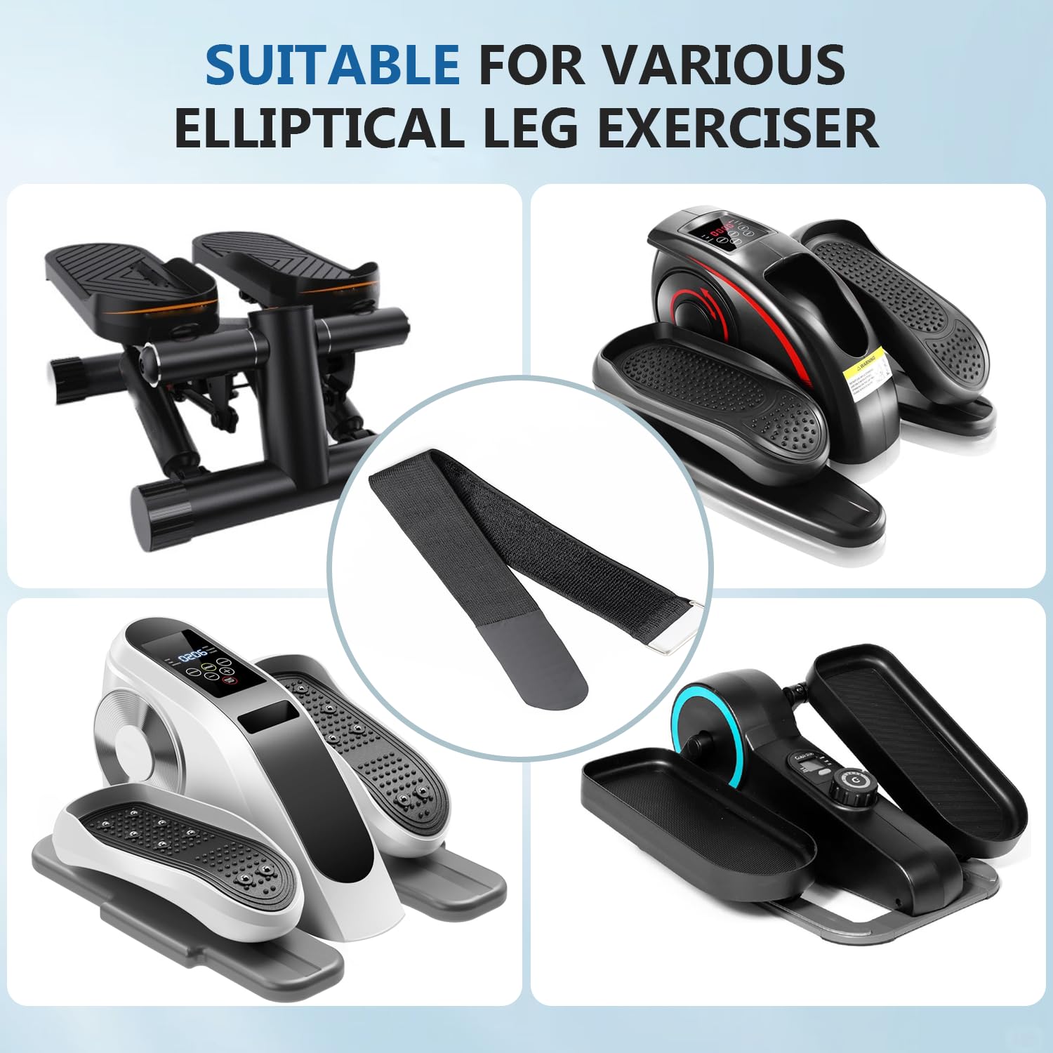 4 Pack Pedal Straps for Under Desk Elliptical Machines - Non-Slip Foot & Leg Exerciser for Seniors, Home & Office Fitness - Improve Circulation & Burn Calories While Sitting at Work or Watching TV