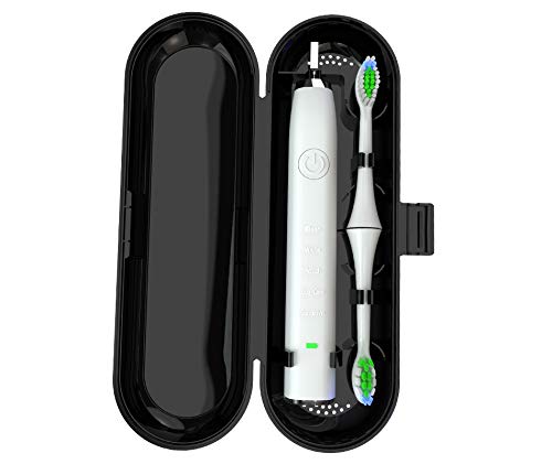 2 Pack Electric Toothbrush Travel Case - Waterproof Toothbrush Holder for Oral-B Pro & Other Electric Toothbrushes (White & Black) - Perfect for Travel, Gym & Daily Storage