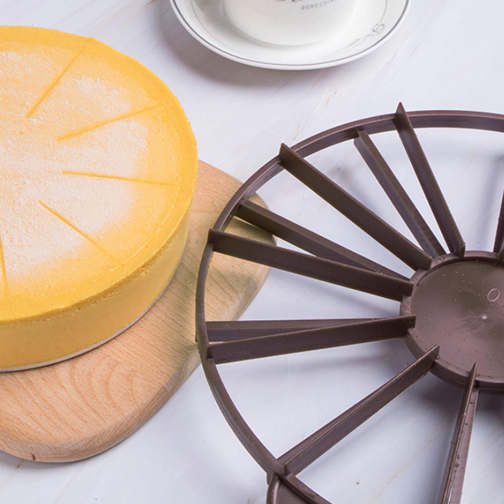Estink 10/12 Piece Cake Divider - Round Double-Sided Cake Portion Marker & Bread Equalizer - Cheesecake Slicer & Baking Tool for Perfect Dessert Portions - Ideal for Birthday Cakes, Wedding Desserts, and Home Baking