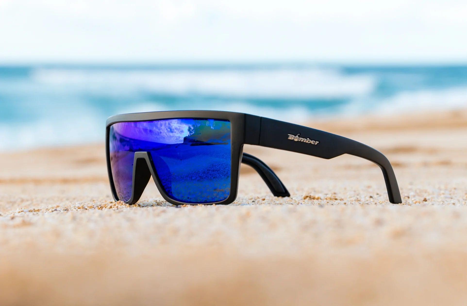 Buzz Bomb Blue Mirror Z87+ Safety Glasses - ANSI Z87.1 Certified for Impact Protection - UV Protection, Anti-Fog, Scratch Resistant - Perfect for Construction, Woodworking, Shooting & Outdoor Activities