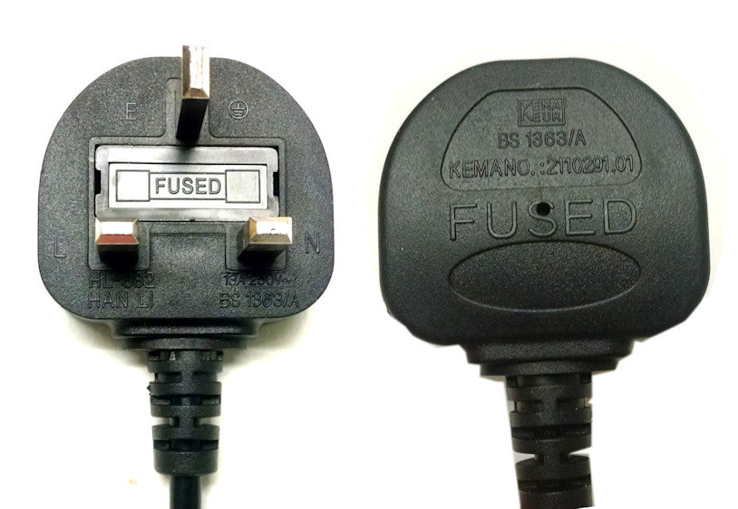 230V AC Power Cord with UK Plug for Fans - Compatible with Home, Office, and Industrial Cooling Appliances