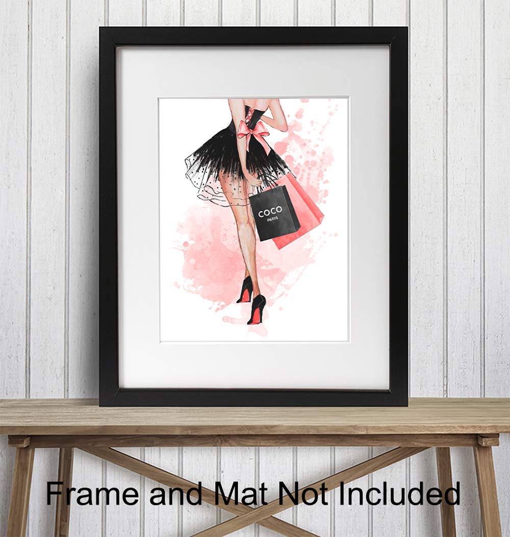 Glam Fashion Wall Art & Decor - Elegant Woman Wall Picture - High Fashion Design - Pink Luxury Poster Print - Perfect Gift for Women, Teens & Girls - Ideal for Living Room, Bedroom & Office Decor