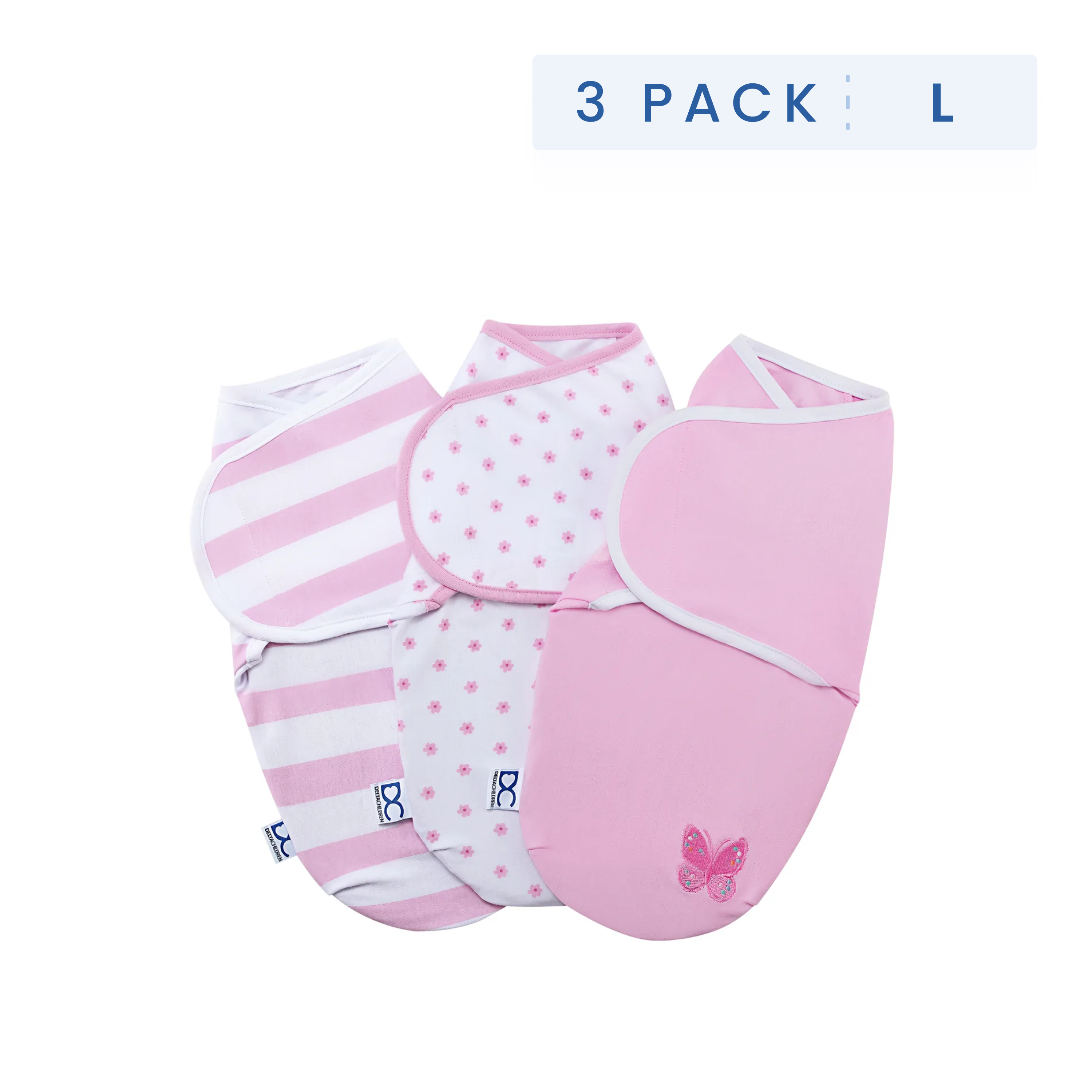 Little Lambs Adjustable Swaddle Wrap - Large Size (3 Pack) for Babies 3-6 Months | 14-18 lbs | Soft & Breathable Baby Wrap Blanket for Safe Sleep, Swaddling & Comfort - Perfect for Newborns, Infants & Nursery Essentials