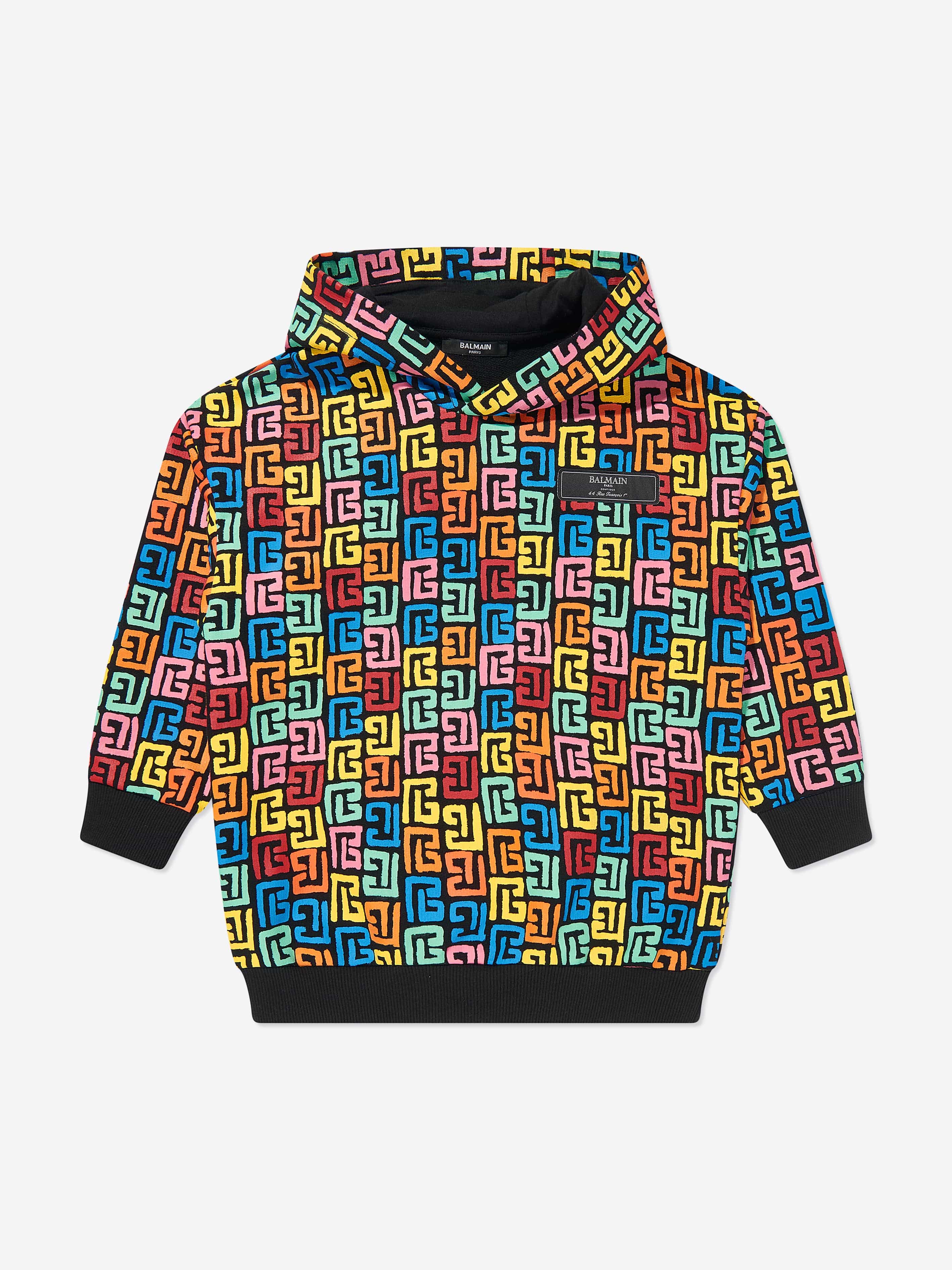 Balmain Kids Monogram Hoodie - Multicolor Pullover for Boys & Girls | Stylish & Comfortable for School, Playdates & Casual Outings