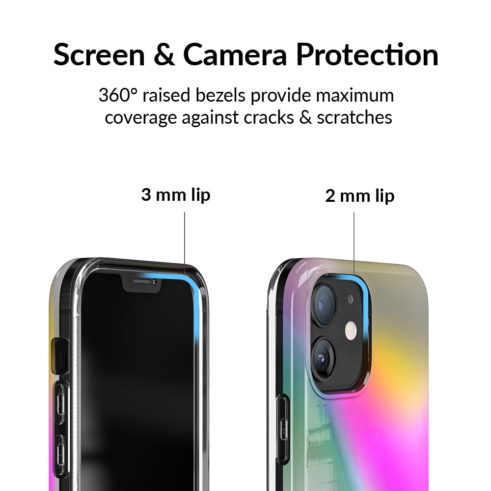 Holo Nebula iPhone Case - Glitter Holographic Phone Cover for iPhone 12/13/14/15 Pro Max - Trendy Protective Case with Cosmic Shine - Perfect for Parties, Gifts & Everyday Style