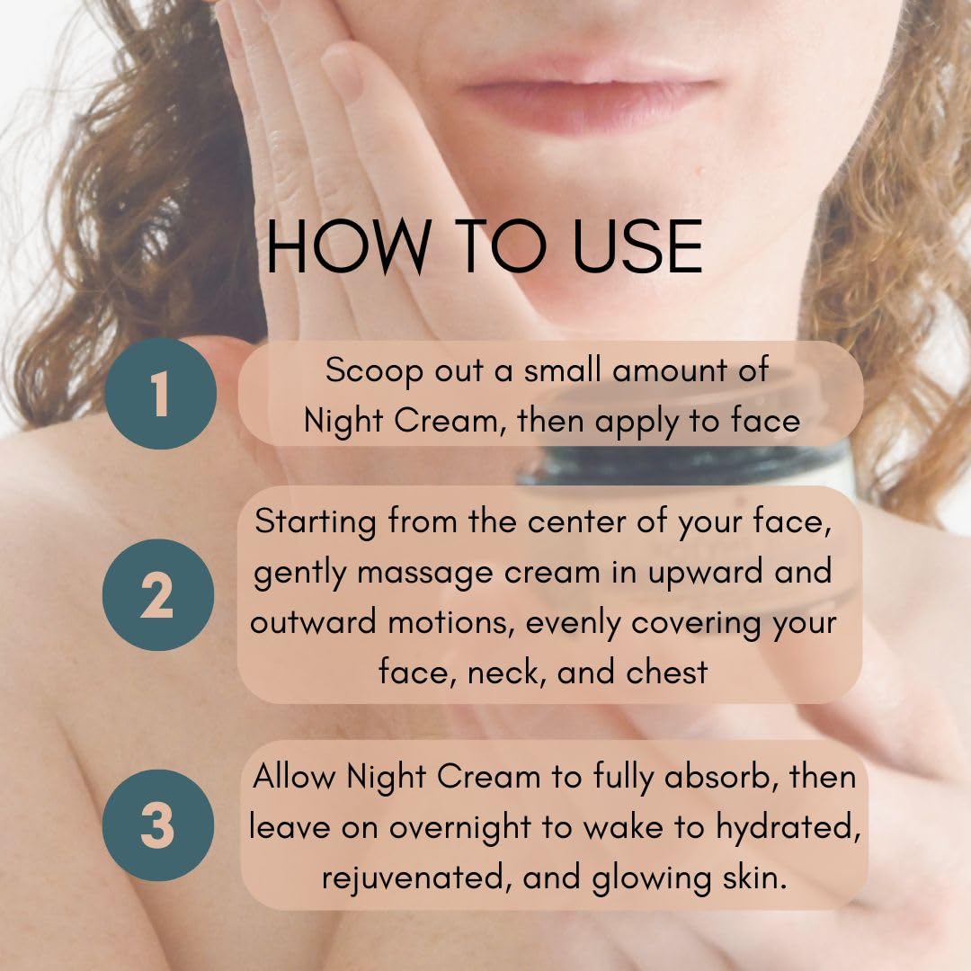 Organic Rose Phyto³ Night Cream with Hyaluronic Acid - Anti-Aging Face Moisturizer for Women - Wrinkle Cream with Rose Water, Vitamin C & E, and Acaí Stem Cells (2 fl. Oz) | Hydrating Night Treatment for Dry Skin, Perfect for Evening Skincare Routine & Anti-Wrinkle Care