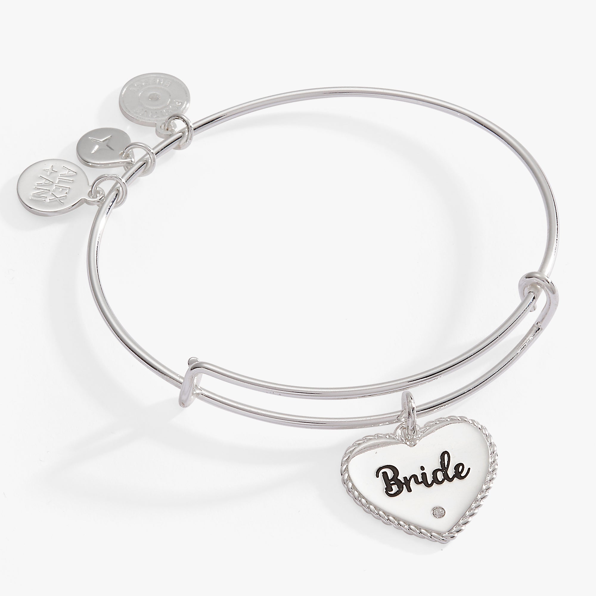 Elegant Bride Heart Bangle - Sterling Silver Wedding Bracelet for Brides, Engagement & Anniversary Gifts - Perfect for Bridal Showers, Weddings & Romantic Occasions