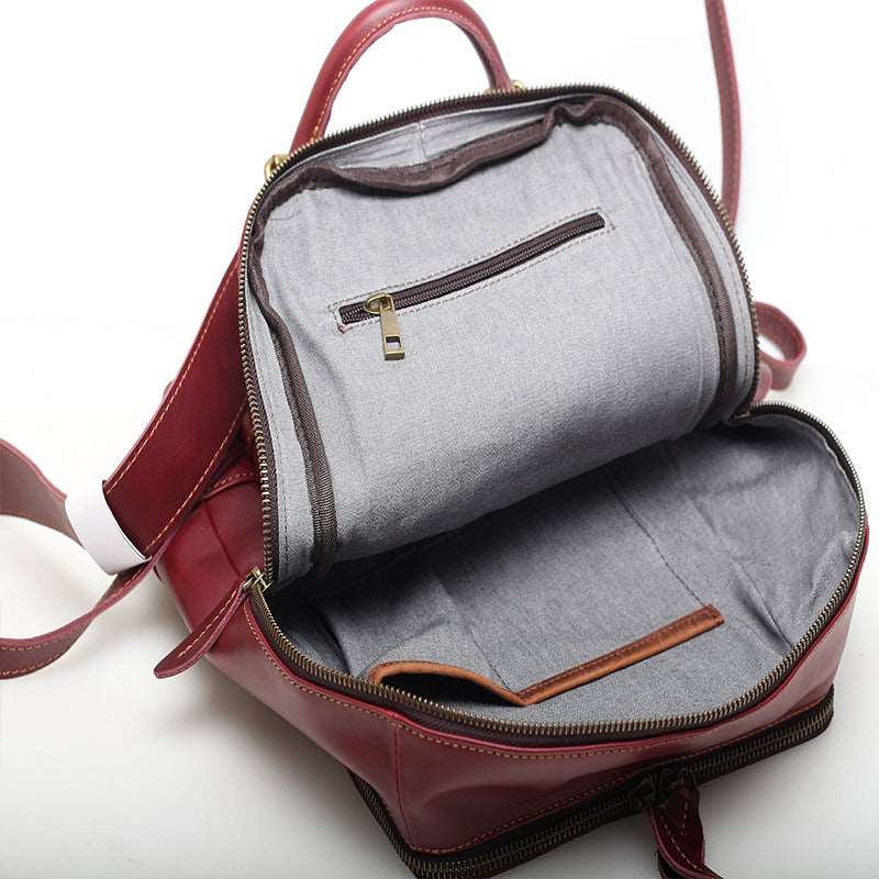 Premium Durable Leather Backpack for Women - Waterproof Laptop Bag with USB Charging Port - Perfect for Work, Travel & College (15.6 Inch)