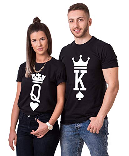 His and Her Matching Couple T-Shirts - King & Queen Design - Valentine's Day Couples Outfits - Perfect for Anniversaries, Date Nights & Romantic Getaways