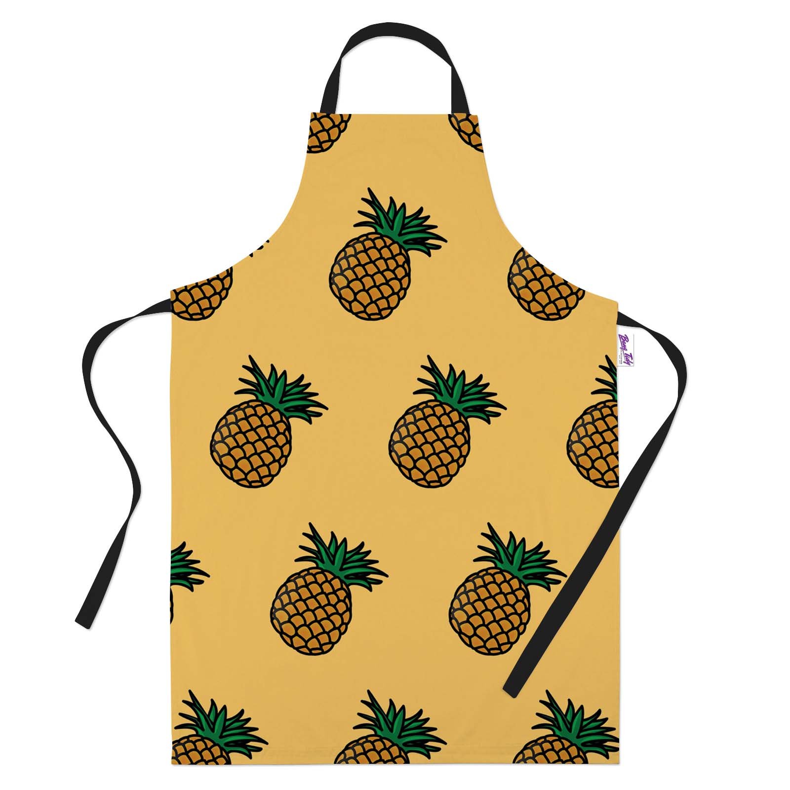 Funny Pineapple BBQ Apron for Women - Cute Kitchen Apron with Pockets, Adjustable Neck Strap - Perfect for Cooking, Grilling, Baking & Hosting Parties