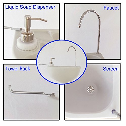 Portable Outdoor Wash Basin Sink with 19L Water Capacity - Foldable Design, Rolling Wheels, Towel Holder & Soap Dispenser for Camping, RV Travel, Fishing, Gardening, Worksites & Outdoor Events - Perfect for Hand Washing, Dish Cleaning & Camp Hygiene