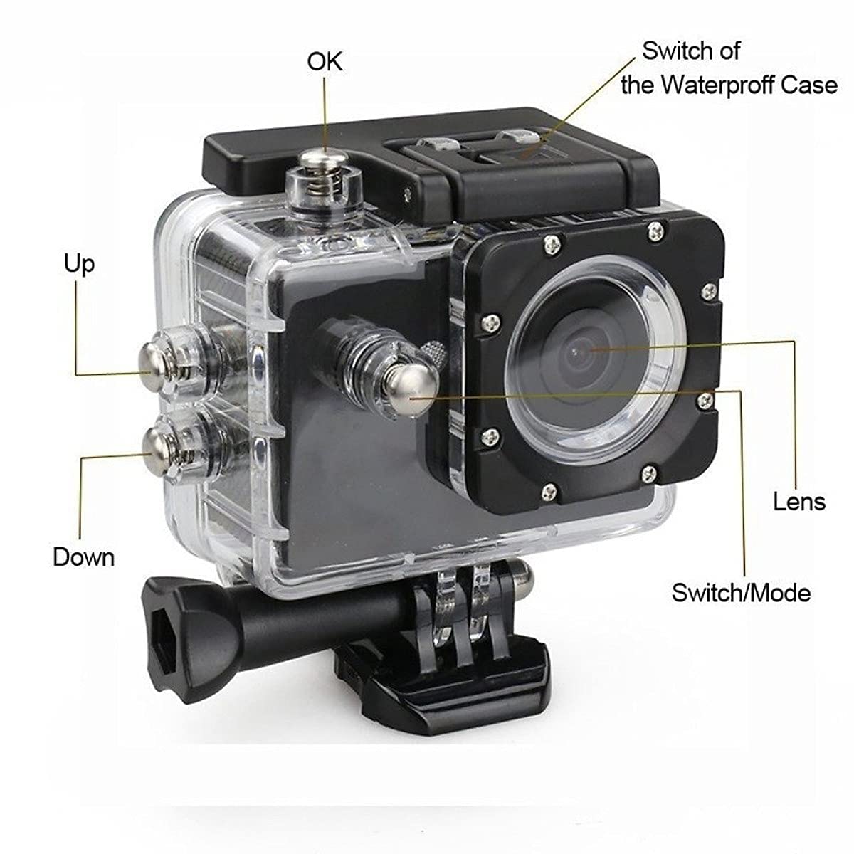 4K Ultra HD Action Camera with 170° Wide-Angle Lens & EIS Stabilization - Waterproof Sports Camera with Accessory Kit for Vlogging, Diving, Skiing & Outdoor Adventures