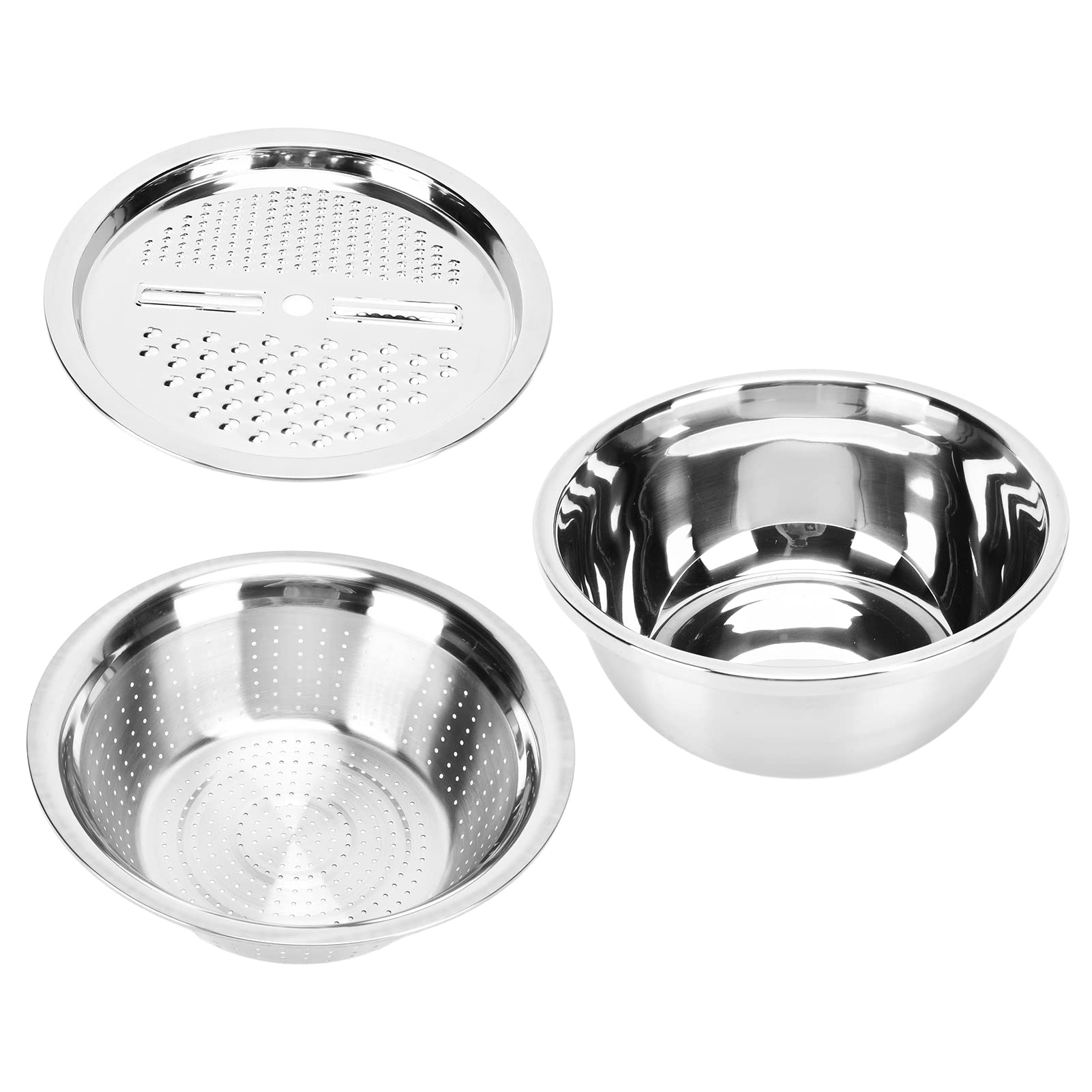 3-in-1 Stainless Steel Kitchen Colander Set - Multi-Functional Vegetable Fruit Strainer, Rice Washing Basket & Cutting Board - Perfect for Meal Prep, Washing Produce, and Draining Pasta