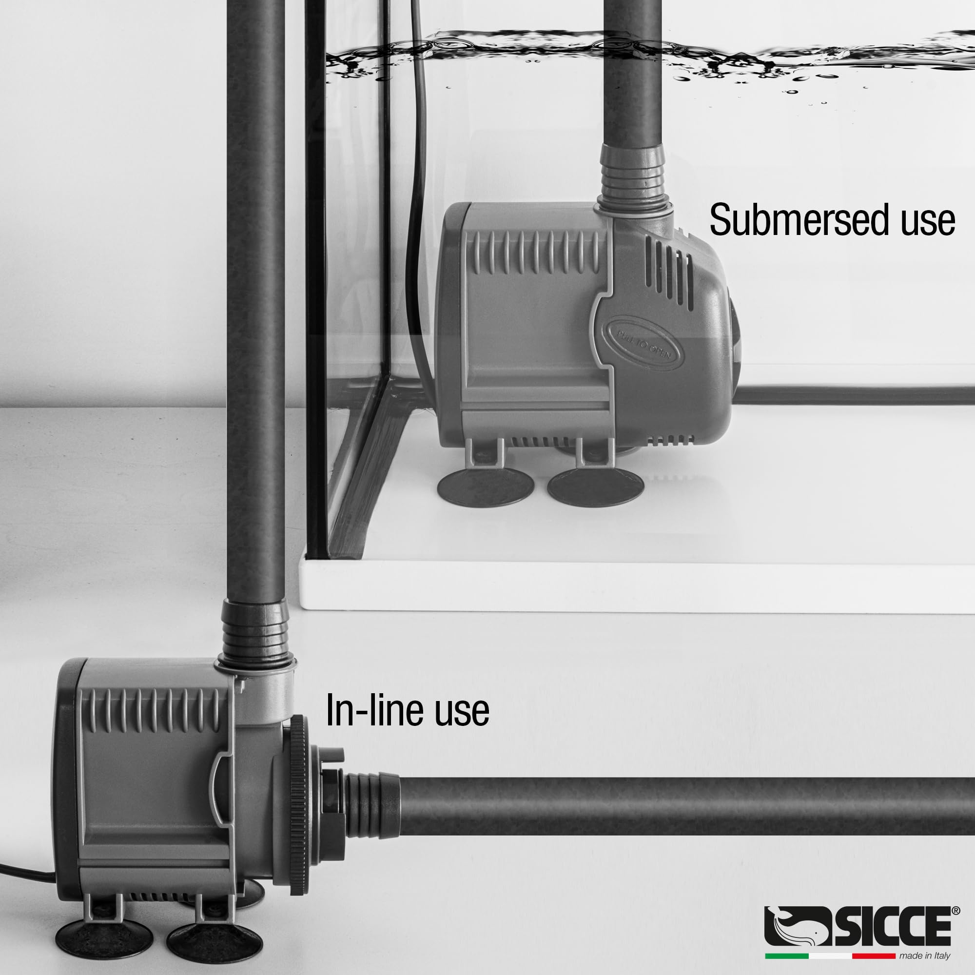 SICCE Syncra Silent 0.5 Submersible Water Pump 185 GPH - Ultra Quiet 8W Aquarium Pump for Fish Tank, Fountain, Pond | Italian Made Durable Design for Freshwater & Saltwater | Perfect for Hydroponics, Terrariums, and Indoor Water Features